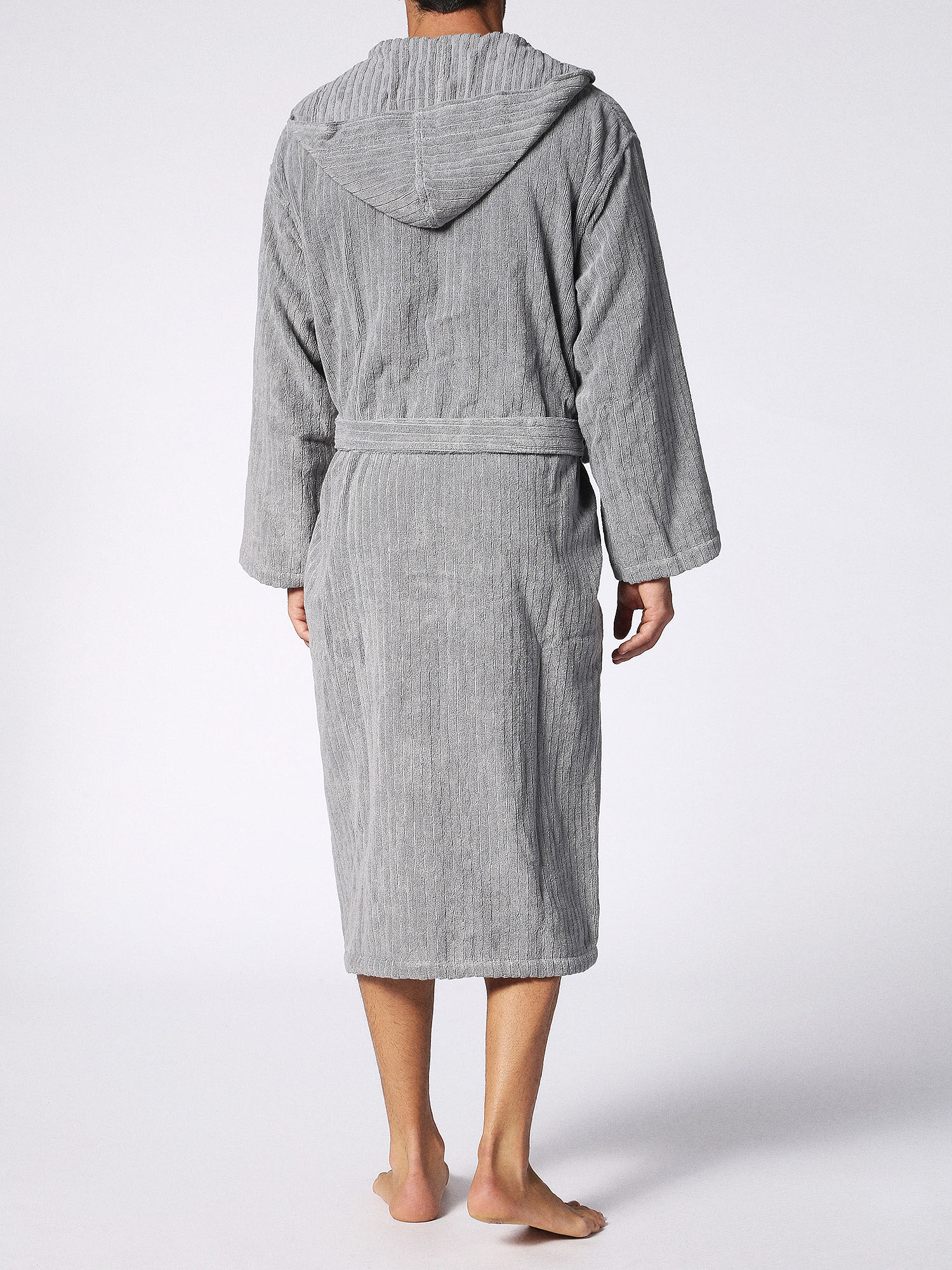 Diesel - 72344 SOLID size L/XL, Albornoz gris con bolsillos decorados, talla l/xl Unisex in Gris - 2