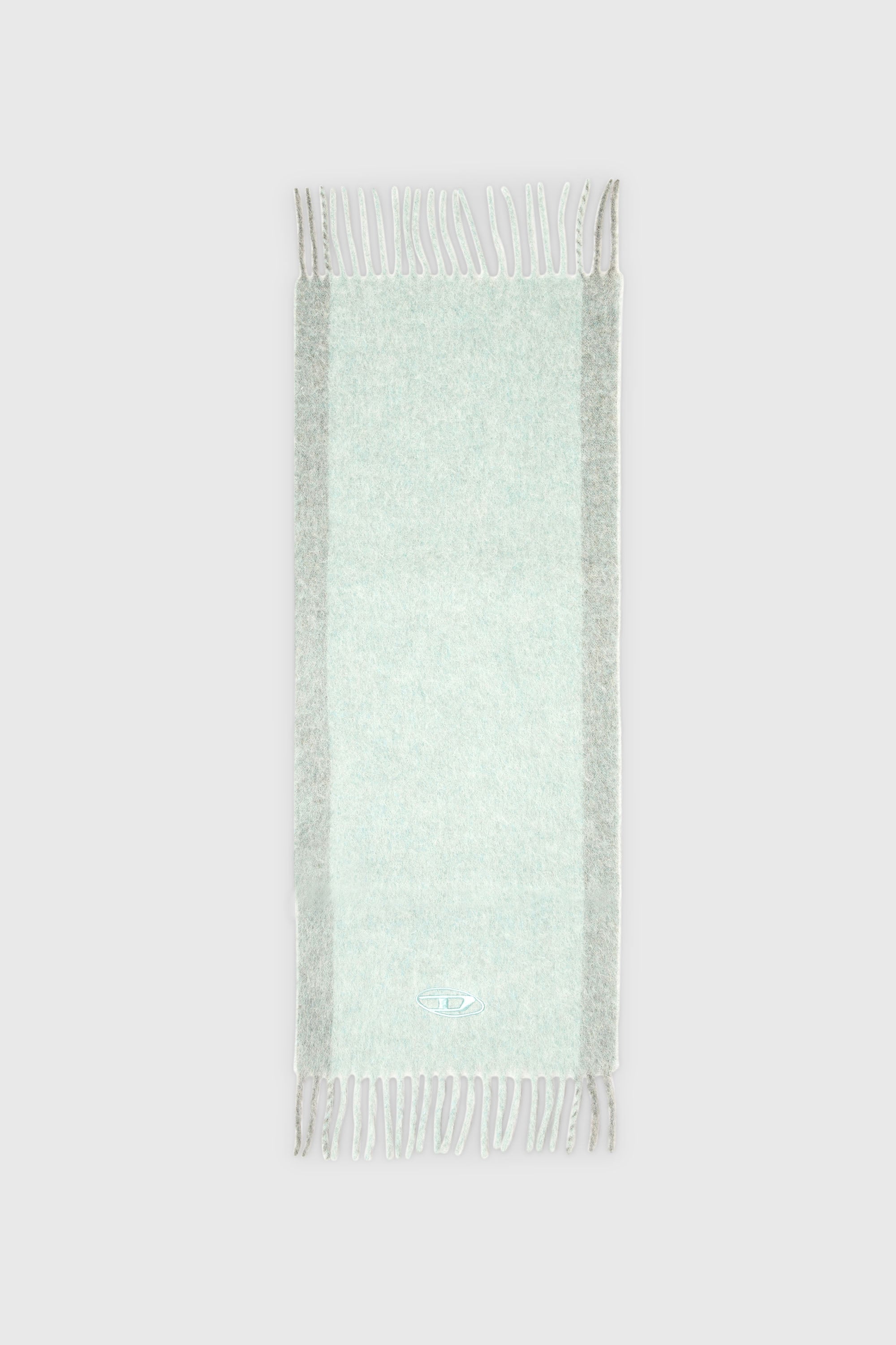 Diesel - S-OLID, Male's Wool-blend scarf with contrast stripes in Water Green - 2
