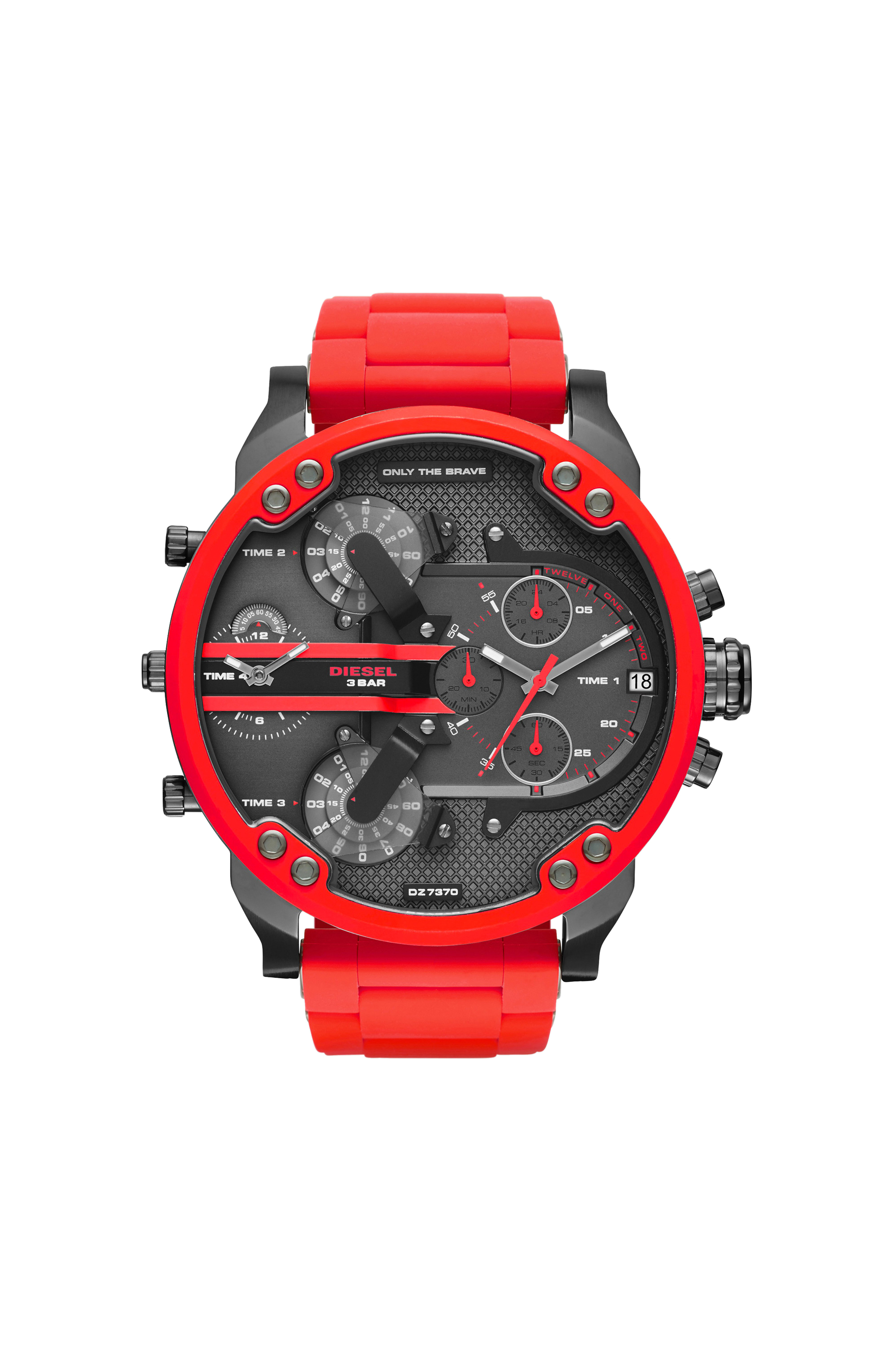 Diesel - DZ7370, Male's Mr. Daddy 2.0 red metal watch, 55 mm in Red - 1