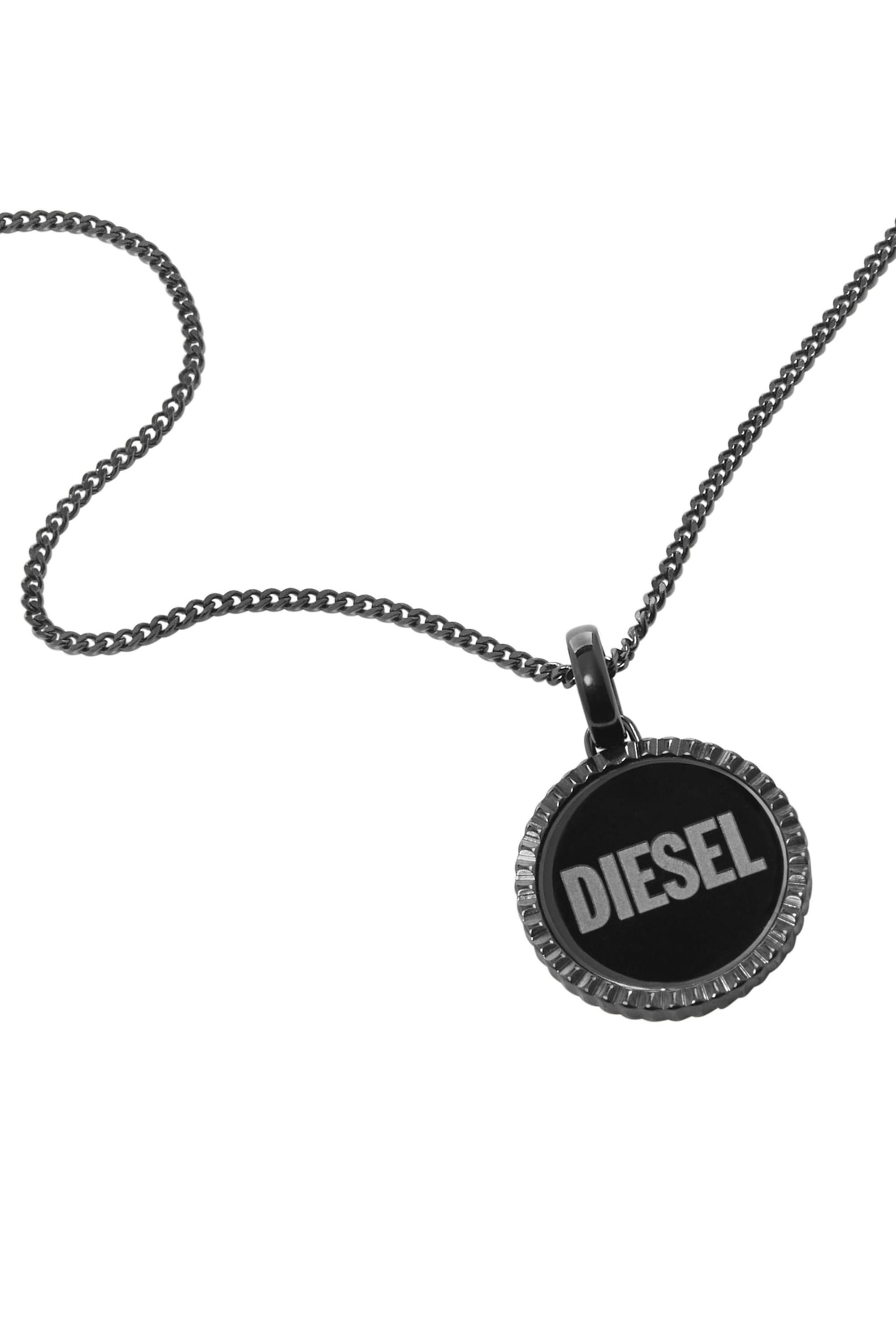 DX1362: Gunmetal stainless steel pendant necklace | Diesel {{Country}}