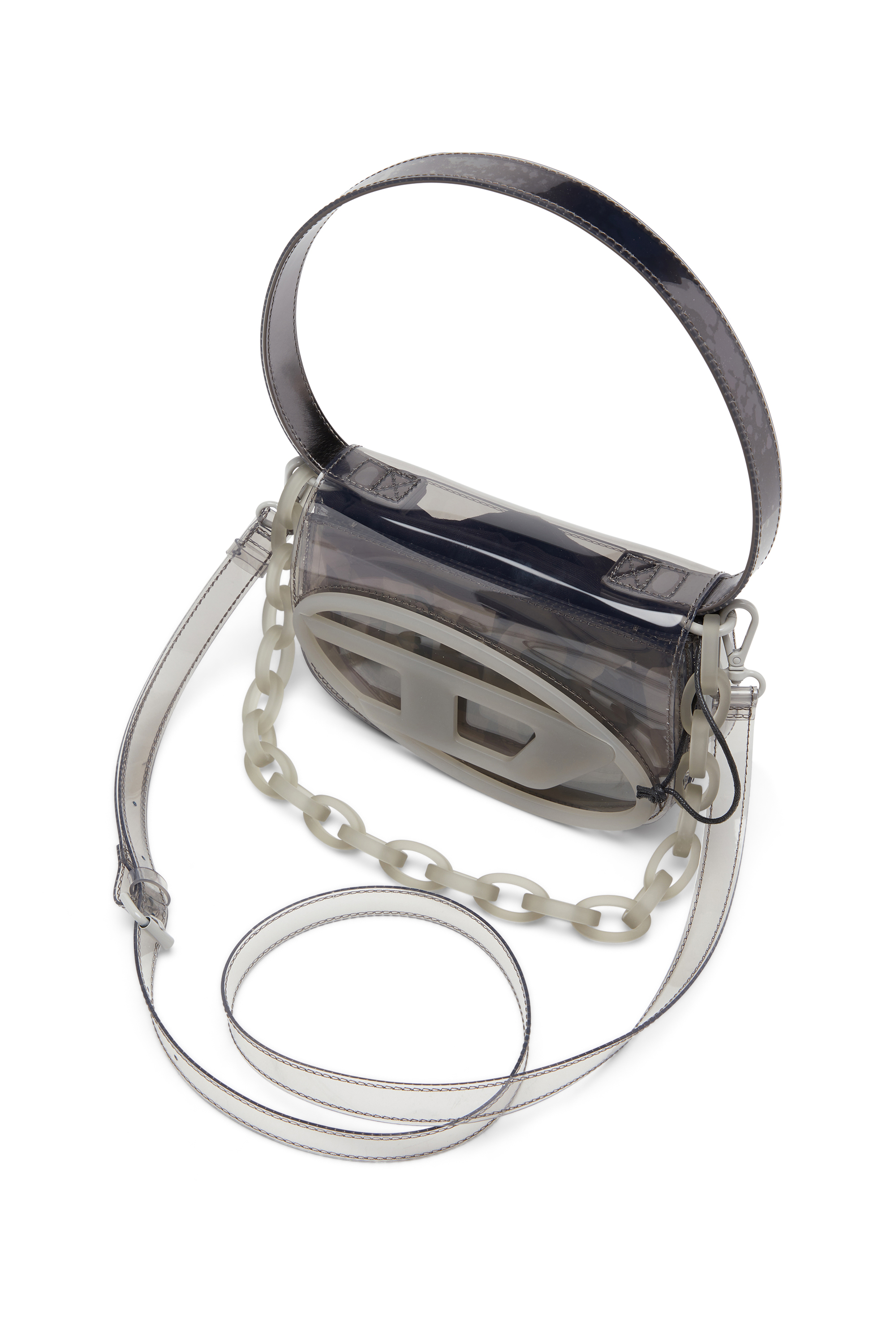 Diesel - 1DR, Female's 1DR-Iconic shoulder bag in transparent TPU in Grey - 6