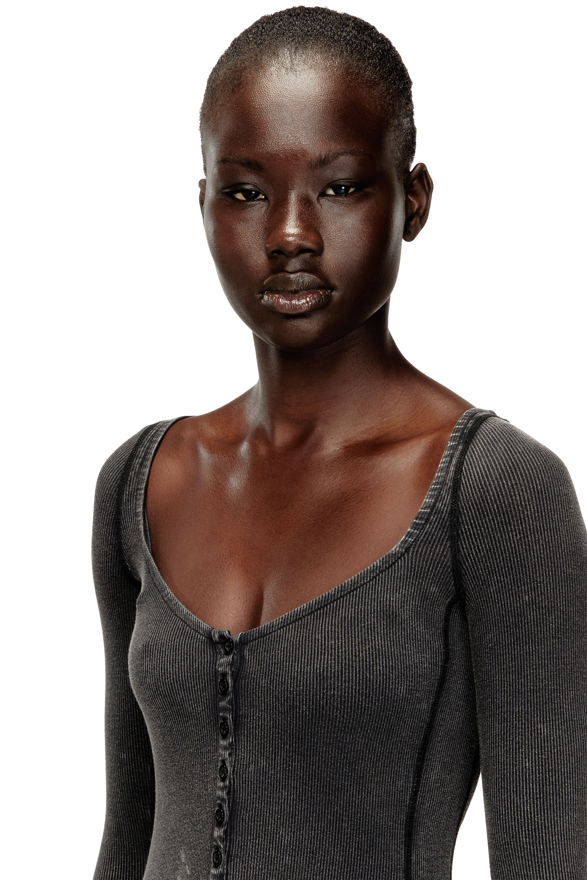 レディースウェア melt the lady logo cross dress gray melt the lady