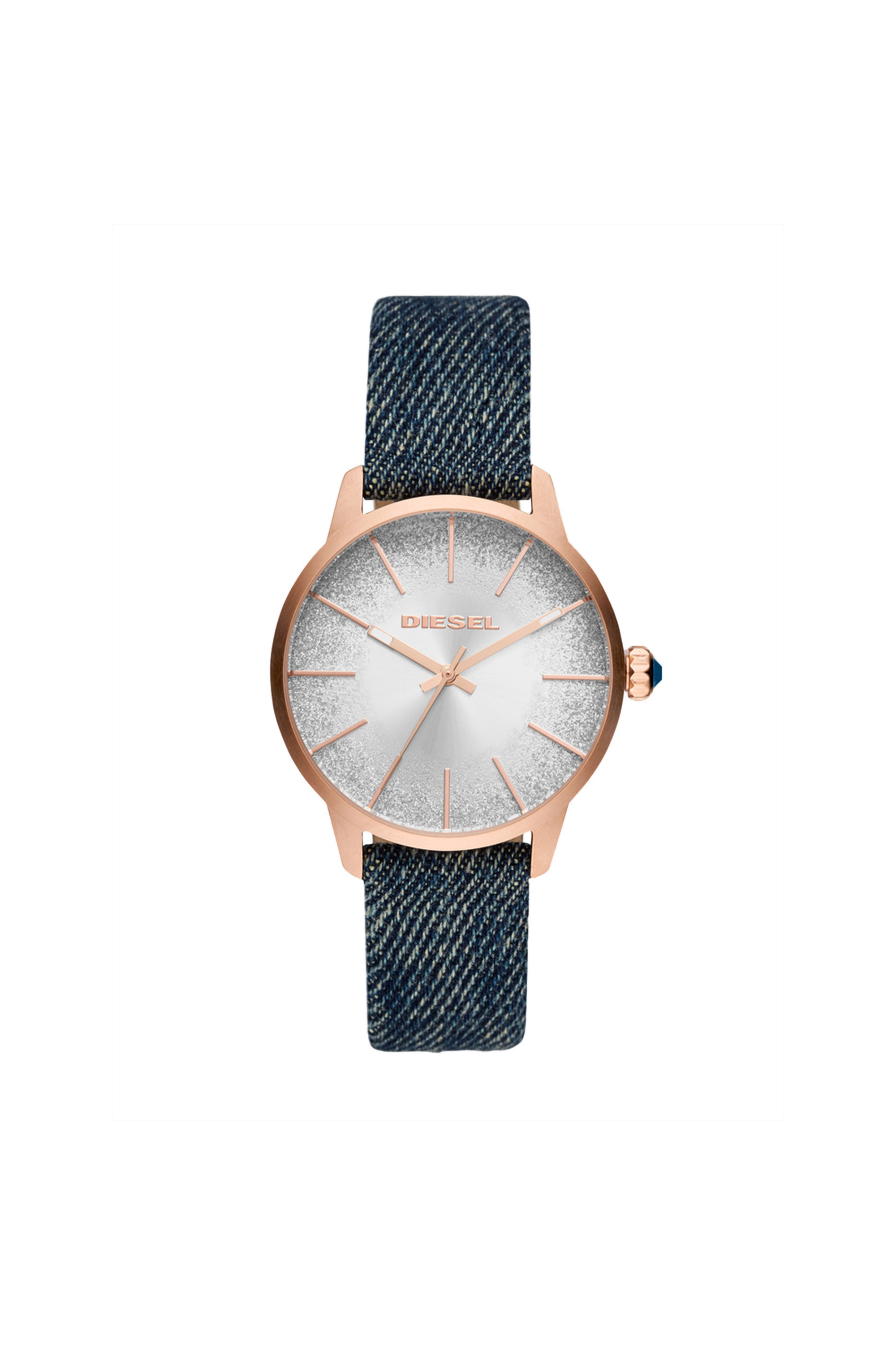 Castilla reloj con purpurina y correa en denim, 38&nbsp;mm