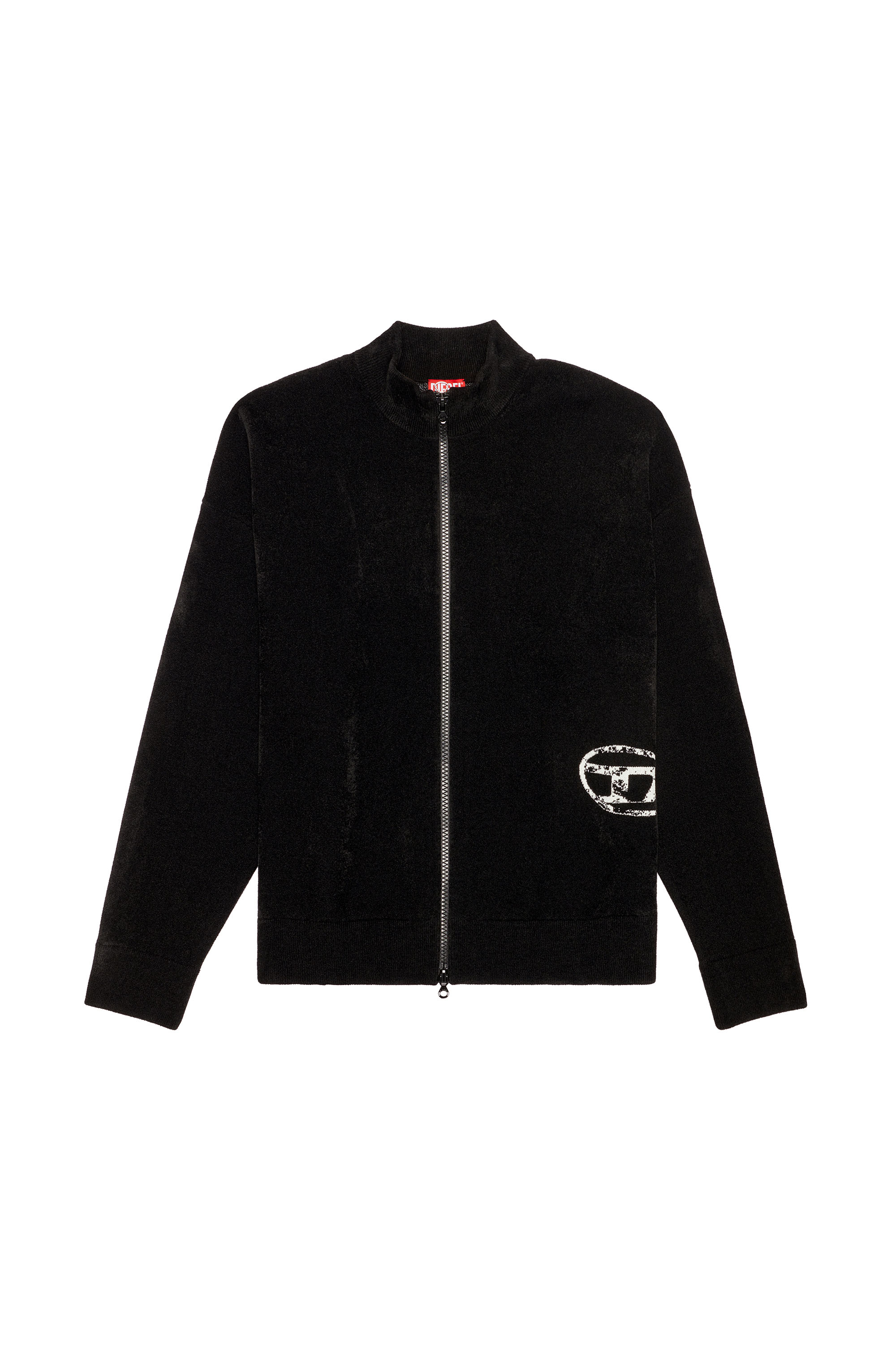 Diesel - K-TRIAJACK, Man's Track jacket with distressed oval D in Black - 2