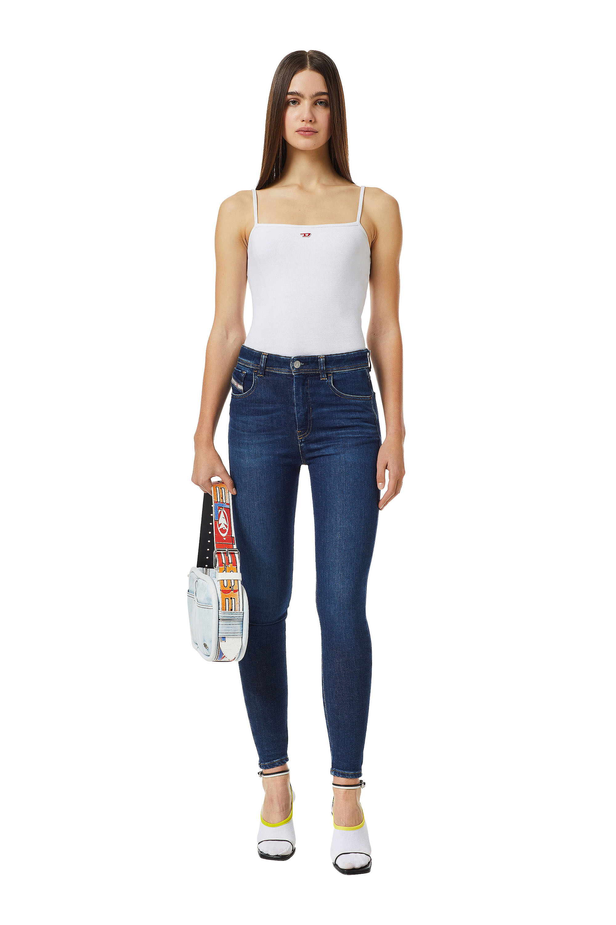 Diesel - Skinny Jeans 1984 Slandy-High 09C19 Femme, Bleu Fonc&eacute; - Image 1