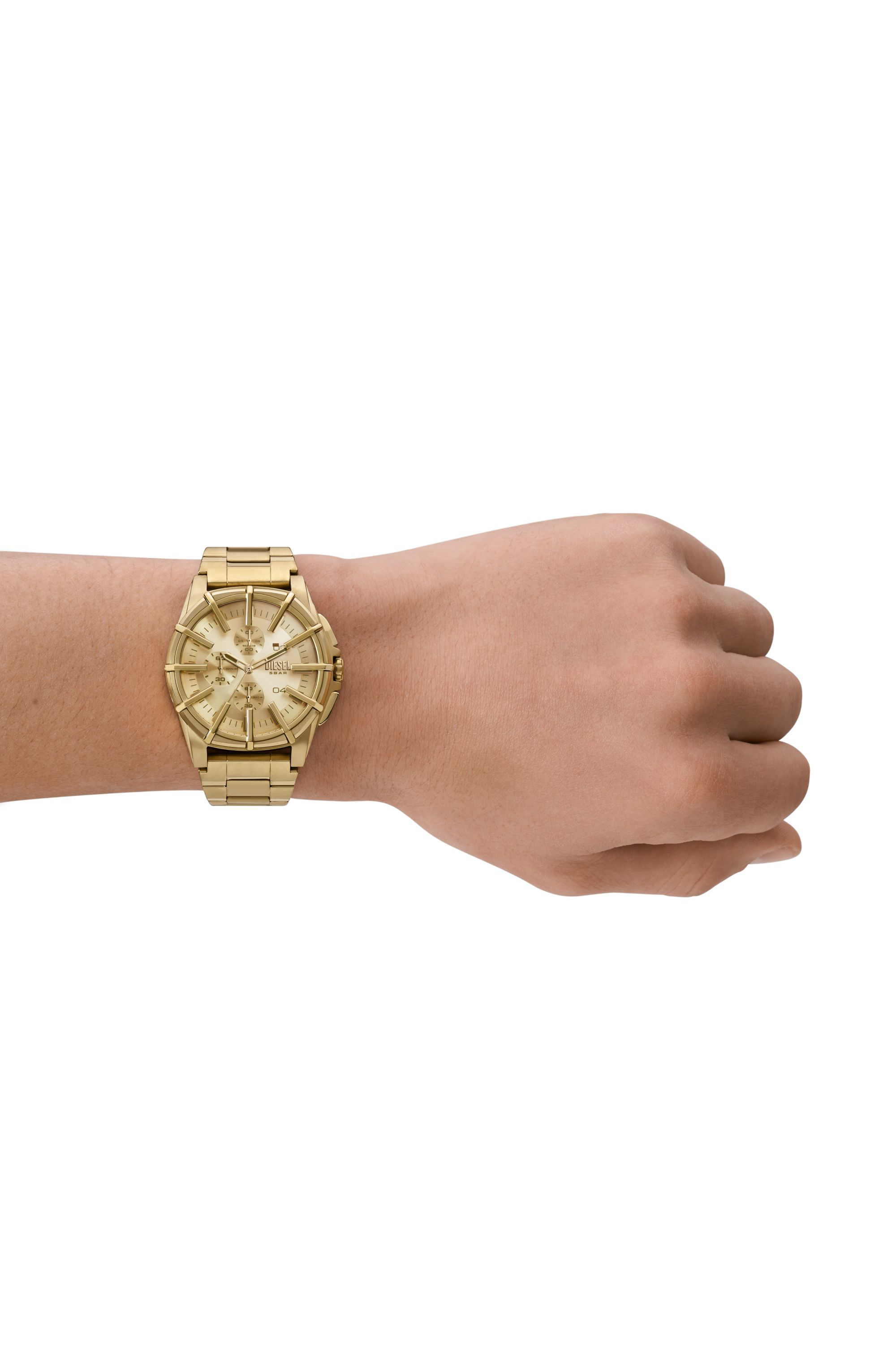 Men's Framed gold-tone stainless steel watch | Gold | Diesel