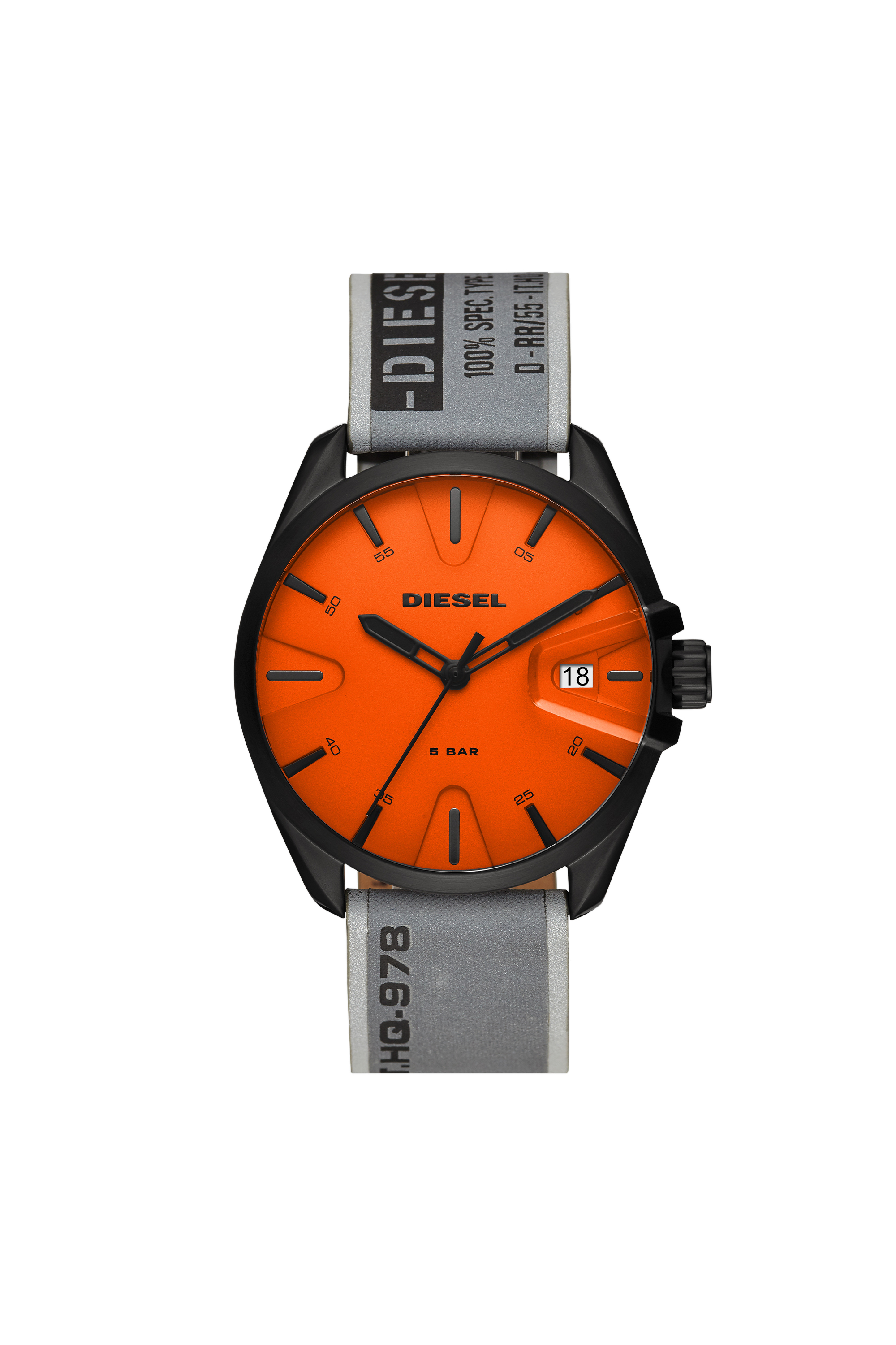 Diesel - DZ1931, Reloj MS9 de tres manecillas en nailon naranja Hombre in Negro - 1