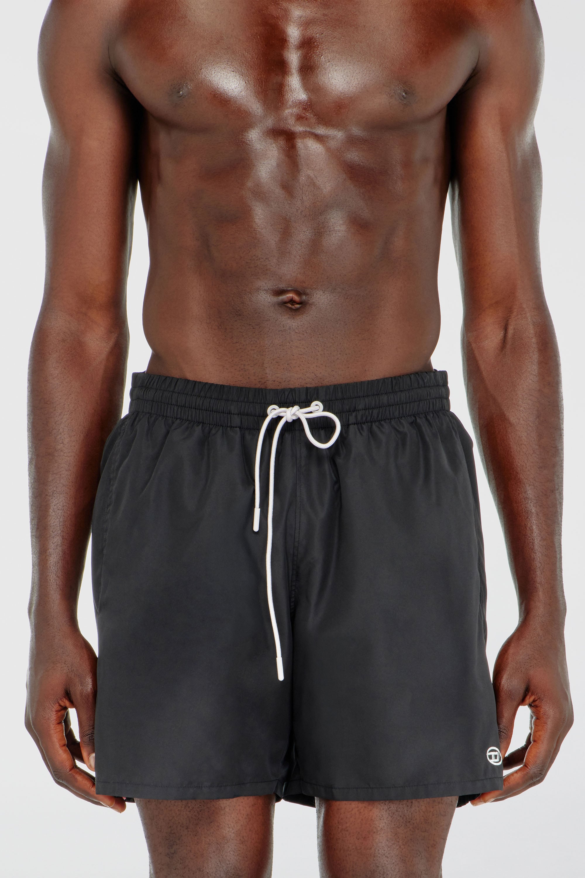 Diesel - GEORGE-41-UTLT, Short de bain avec logo Oval D m&eacute;tallique Homme in Noir - 1