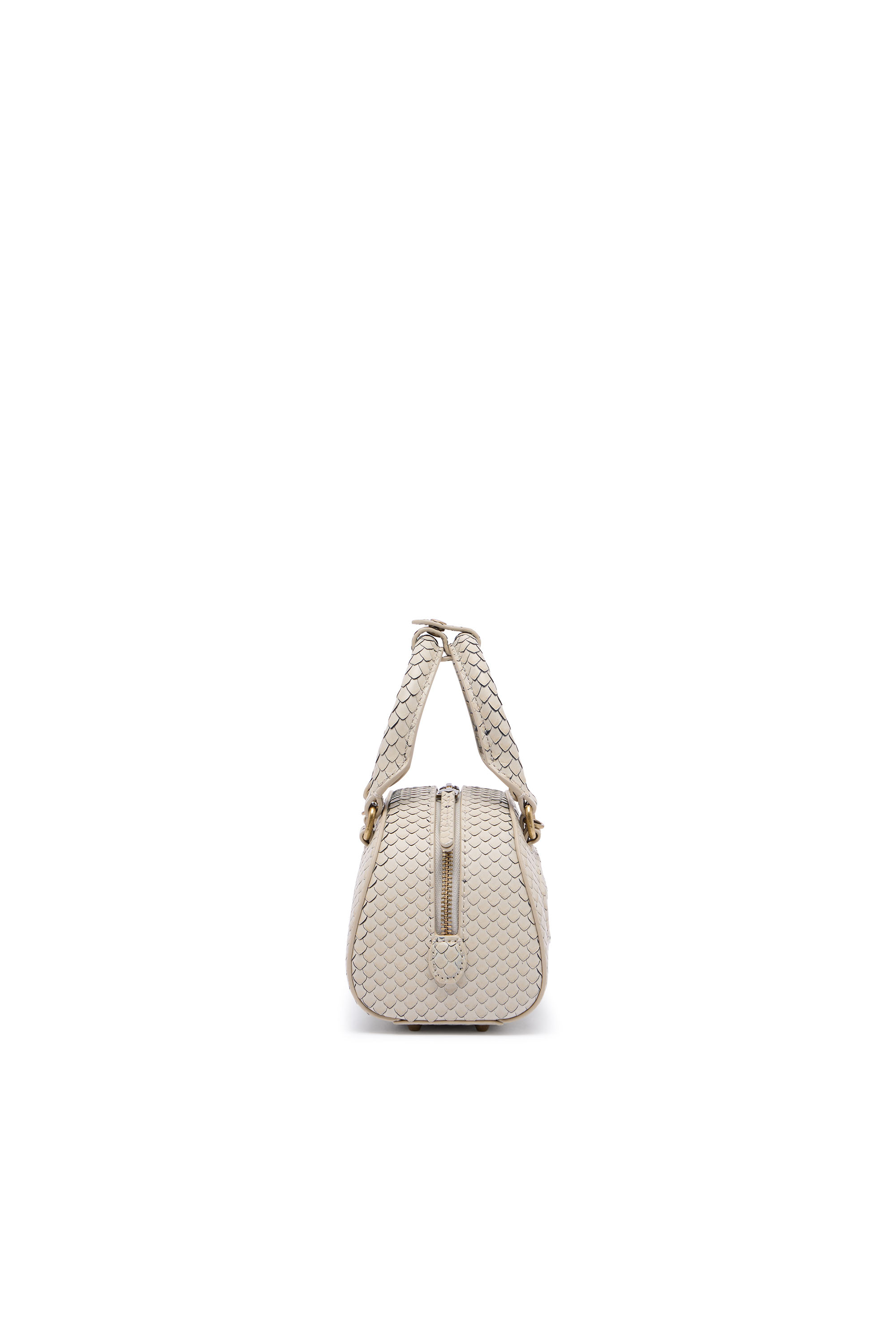 Diesel - 1DR DOME CROSSBODY, 1DR Dome-Bolso bowling mini en piel efecto serpiente Mujer in Beige - 4