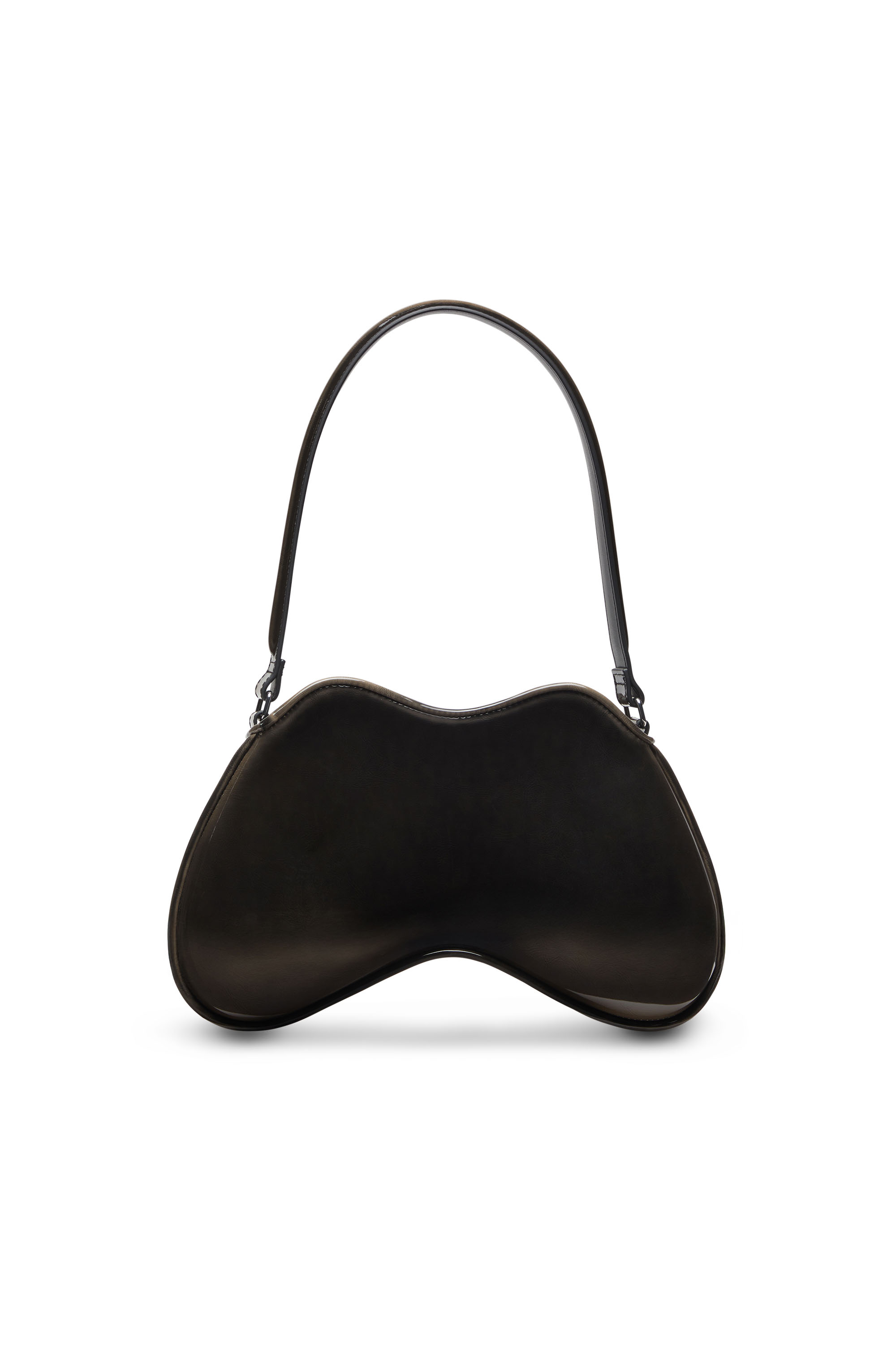 Diesel - DOUBLE-D SHOULDER, Female's Double-D-Rigid shoulder bag in dégradé glossy PU in Black/Bronze - 2