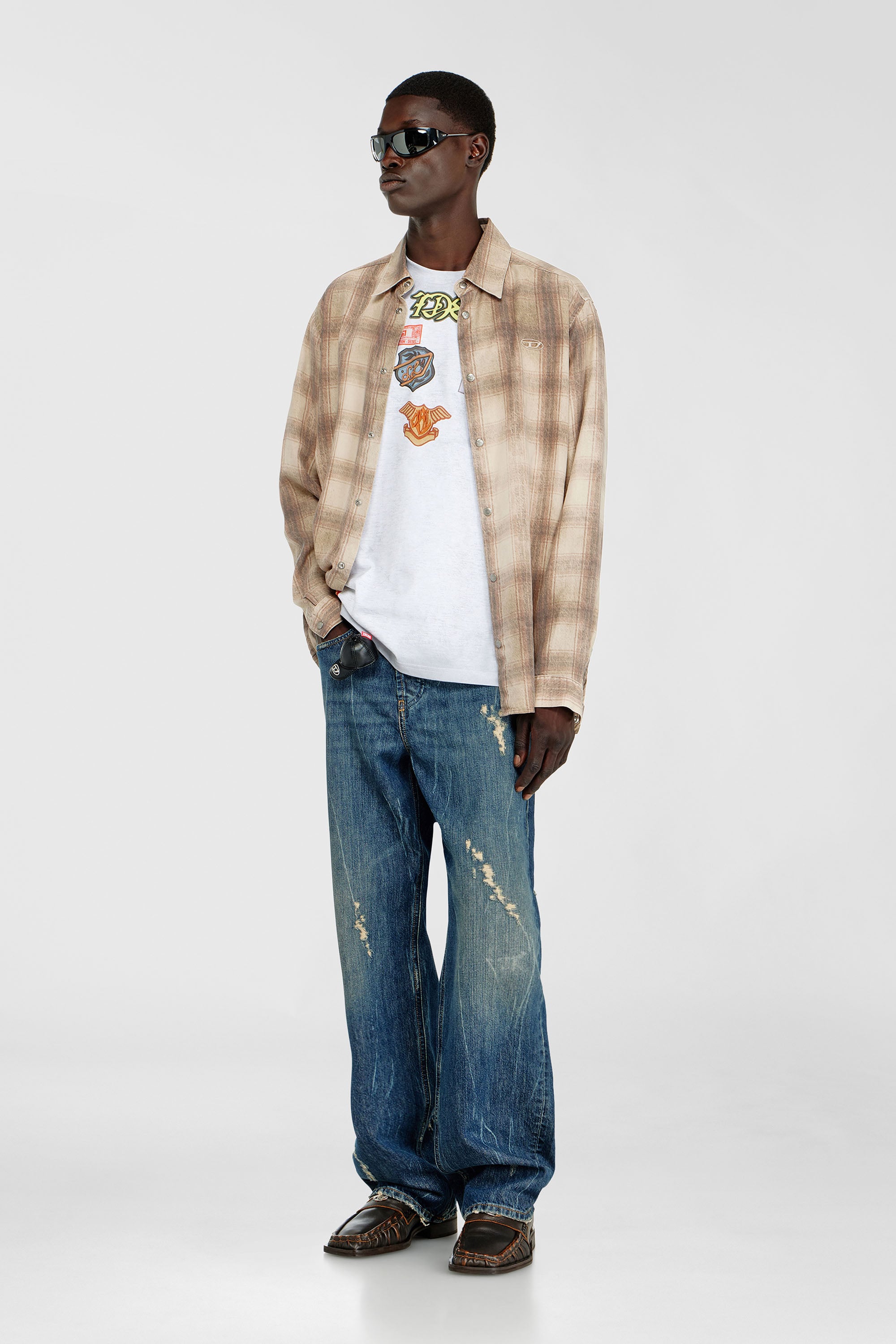Diesel - T-BOXT-AA6, Male's Cotton T-shirt with all-over patches print in White - 2