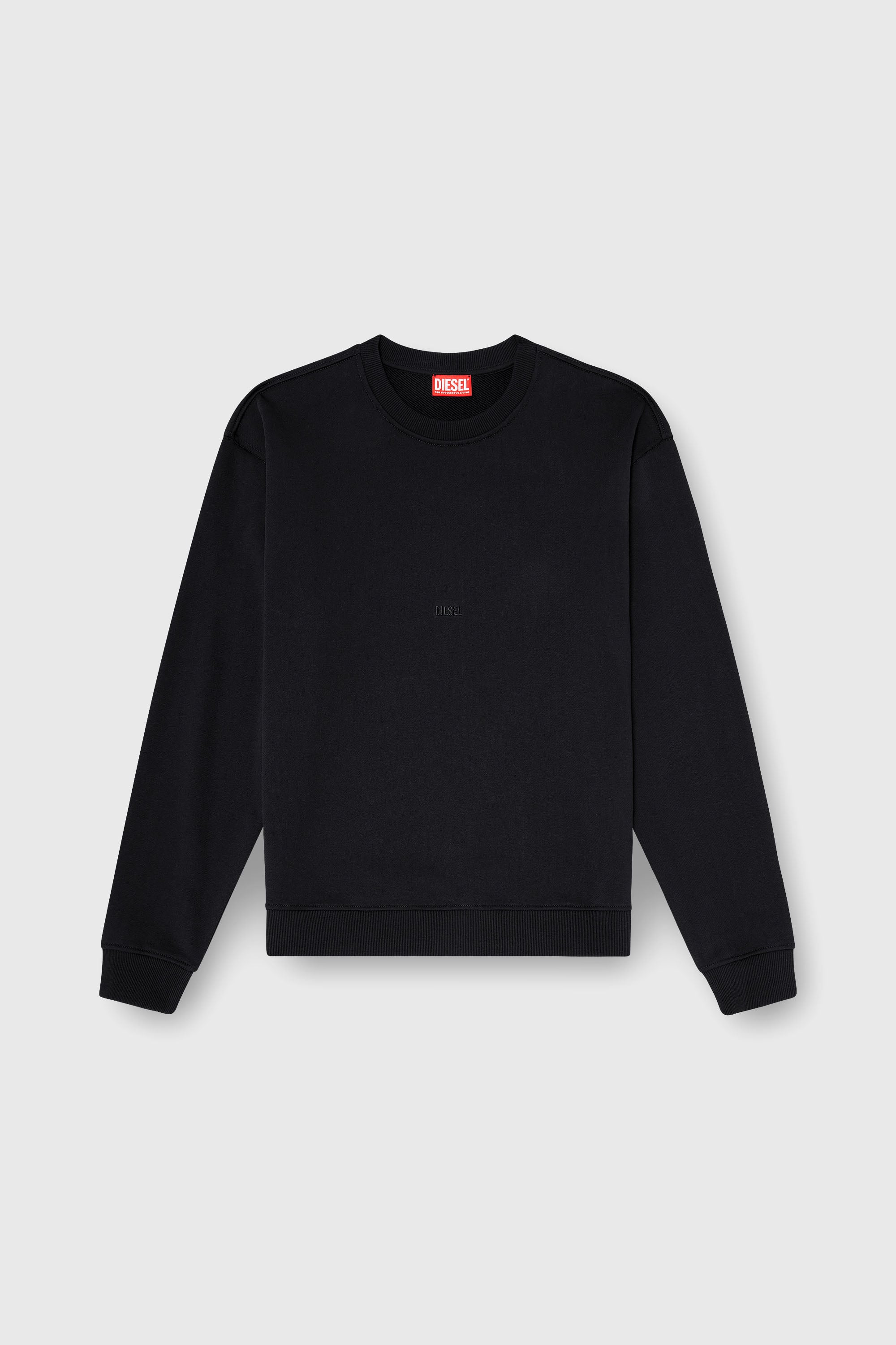 Diesel - S-NORM-AA5, Sweat-shirt en coton avec micro broderie logo Homme in Noir - 2