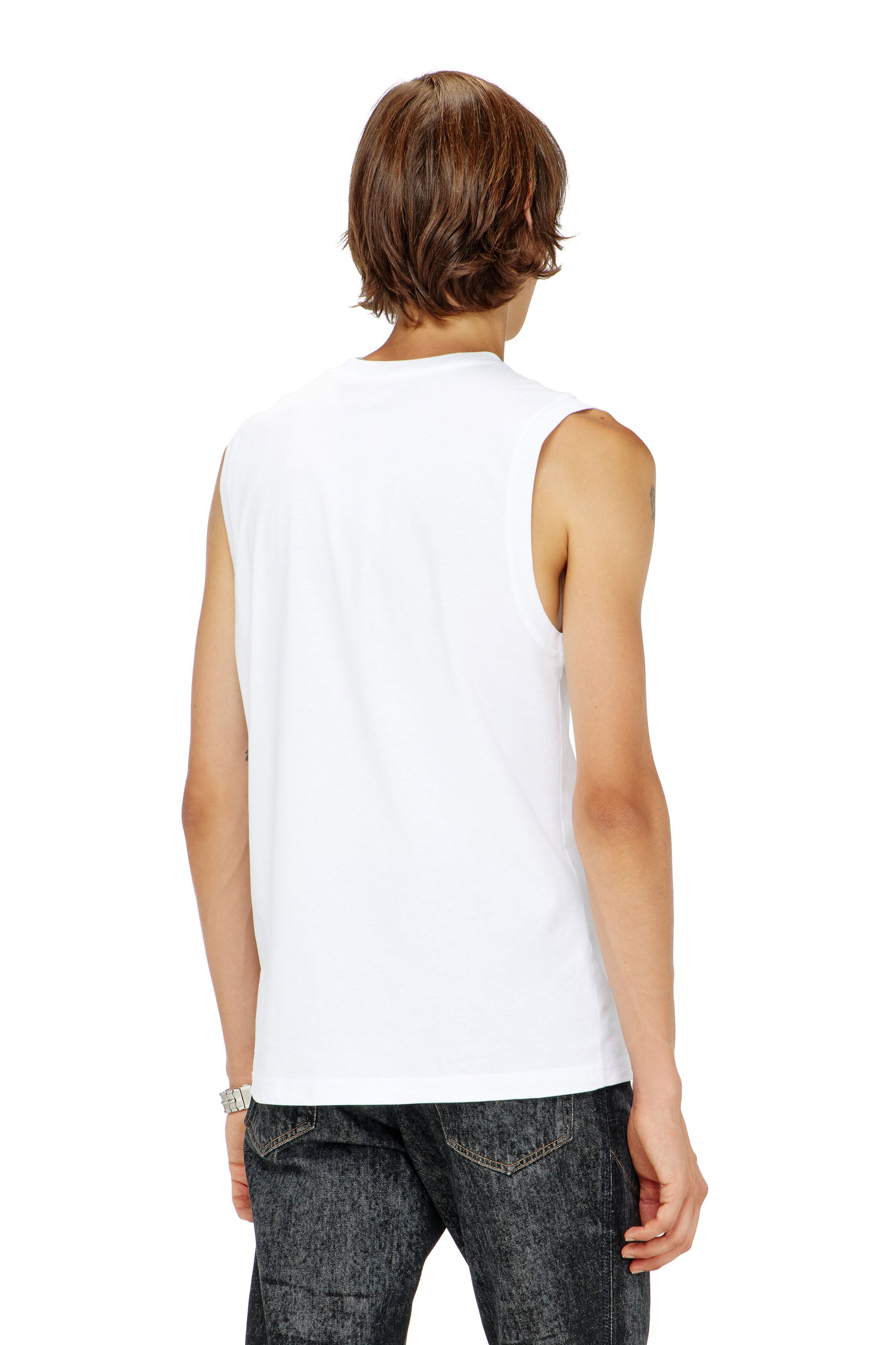 Diesel - T-ISCO-DIV, Man's Tank top with chest logo print in White - 4