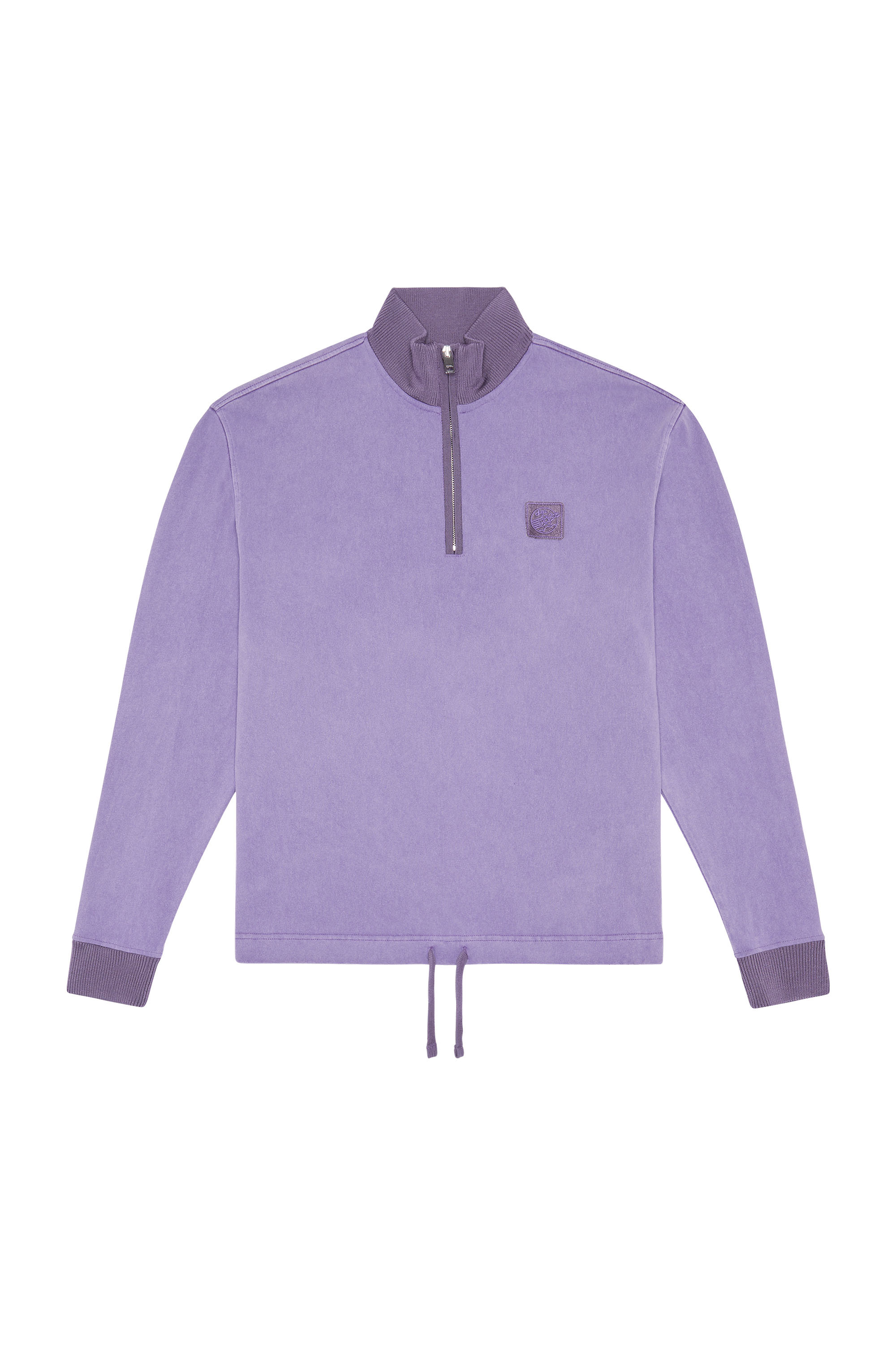 Diesel - S-ARAGON, Man's Garment-dyed half-zip top in Dark Violet - 2