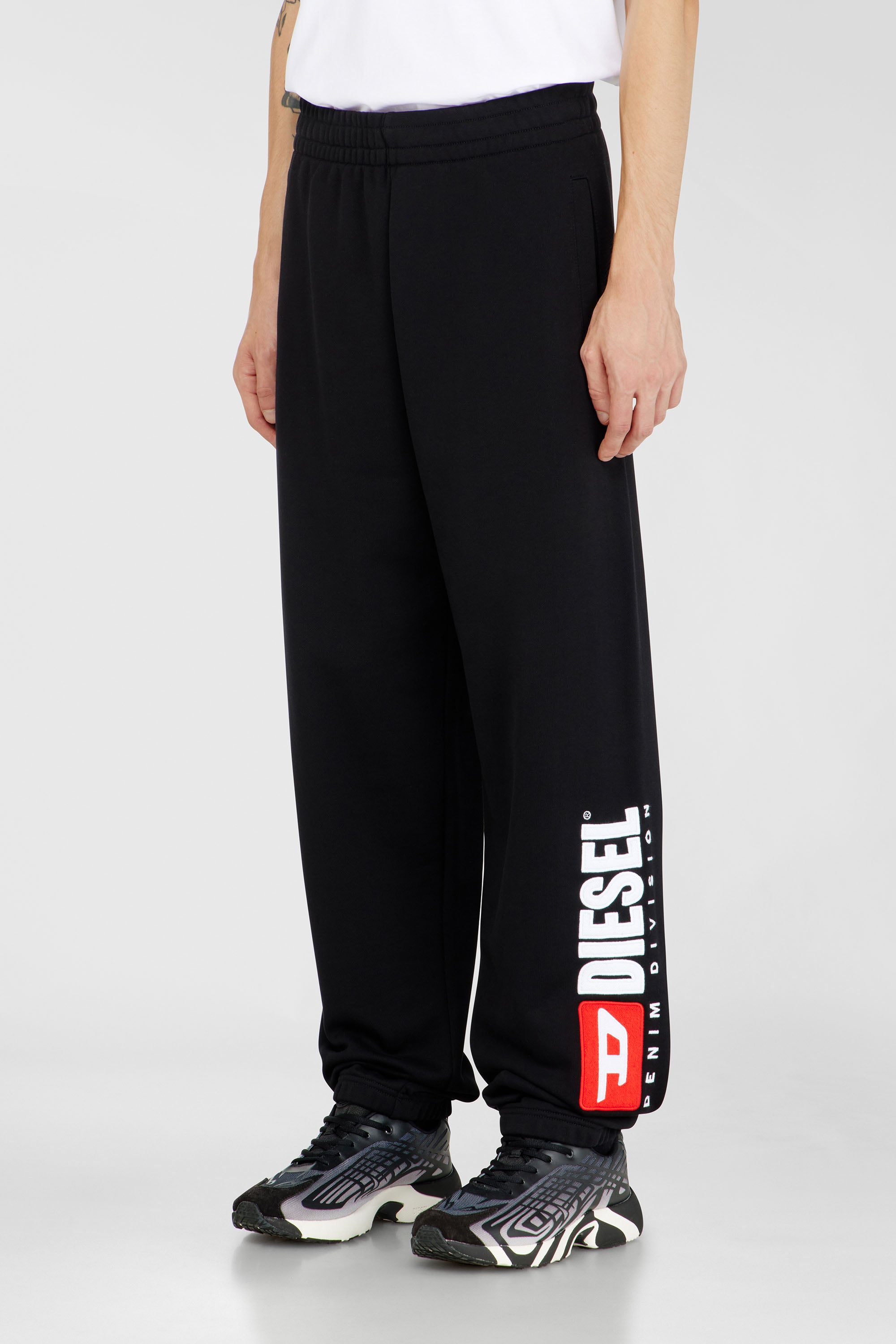 Diesel - P-MARKY-DIV, Male's Cotton pants with Diesel patch in Black - 1