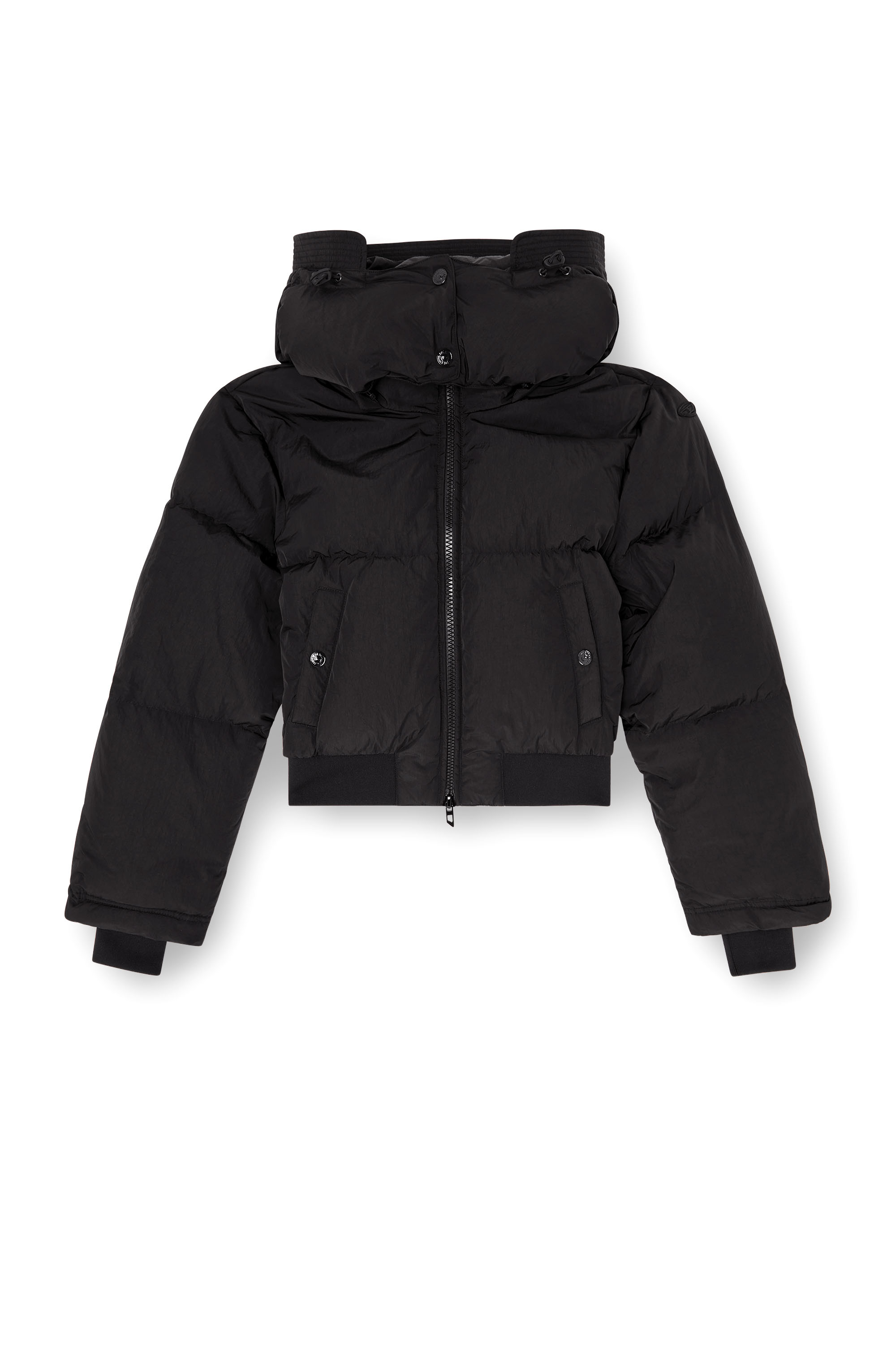 Diesel - W-PEYT-SHORT-NEW-WD, Doudoune en nylon froiss&eacute; avec capuche amovible Femme in ToBeDefined - 2