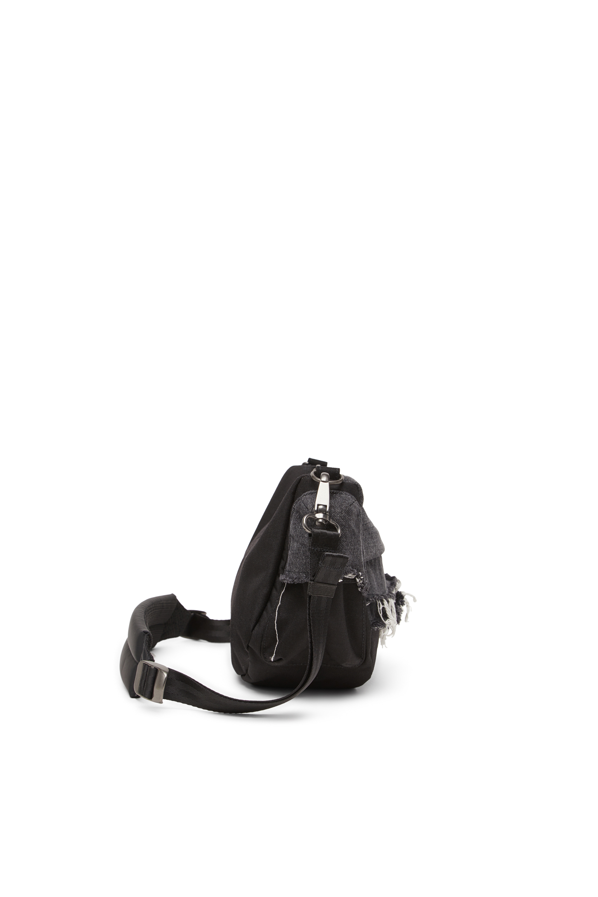 Women's Shoulder bag in destroyed denim and CORDURA® | Black | Diesel