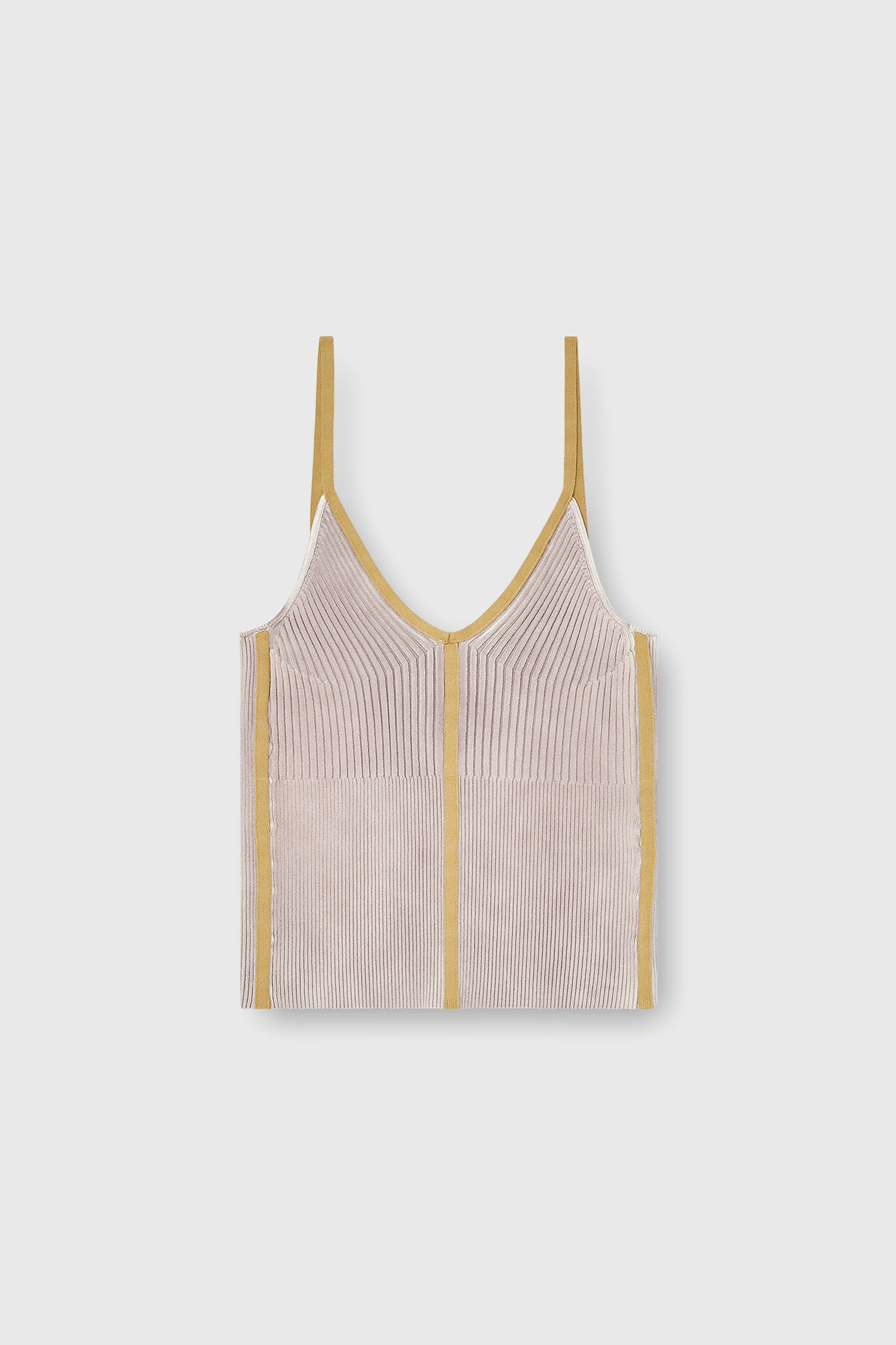 Diesel - M-SARMITE, Female's Rib-knit cami top with contrast bands in Lilac - 2