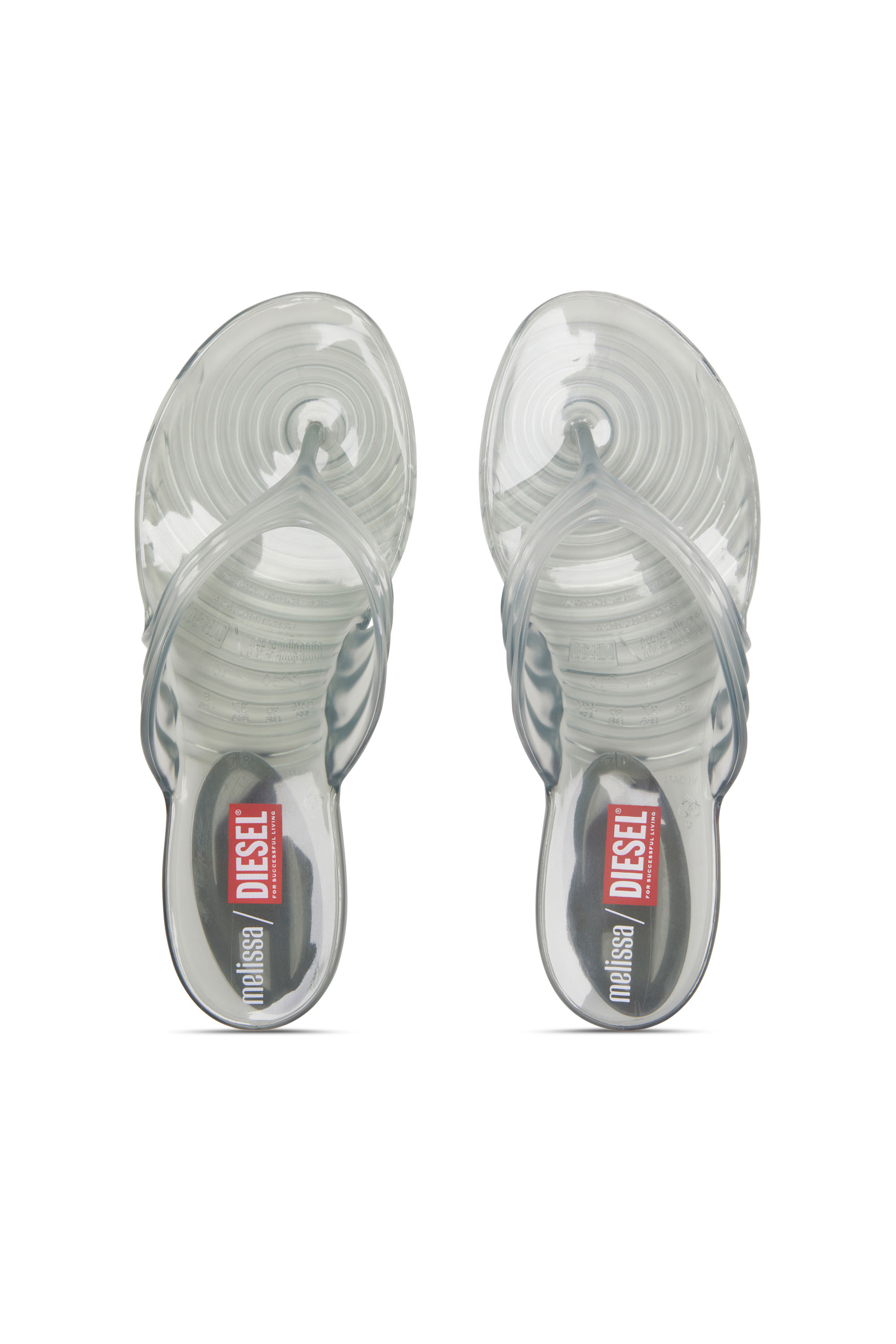 Diesel - MELISSA QUANTUM THONG, Woman's Sculptural flip-flops in Melflex&reg; in Light Grey - 5