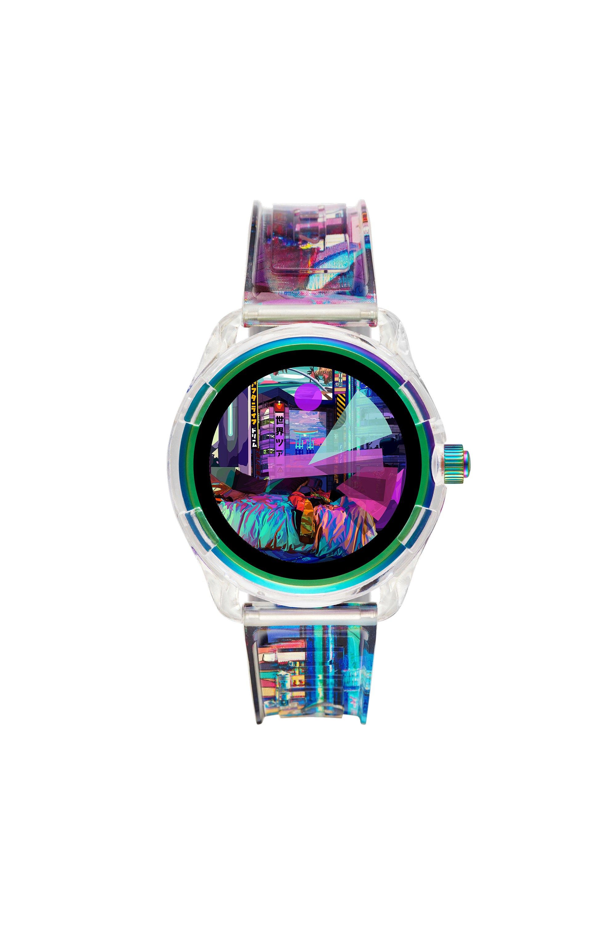 Diesel - DT2023, Man's On x MDJ limited-edition fadelite smartwatch and strap set in White - 5