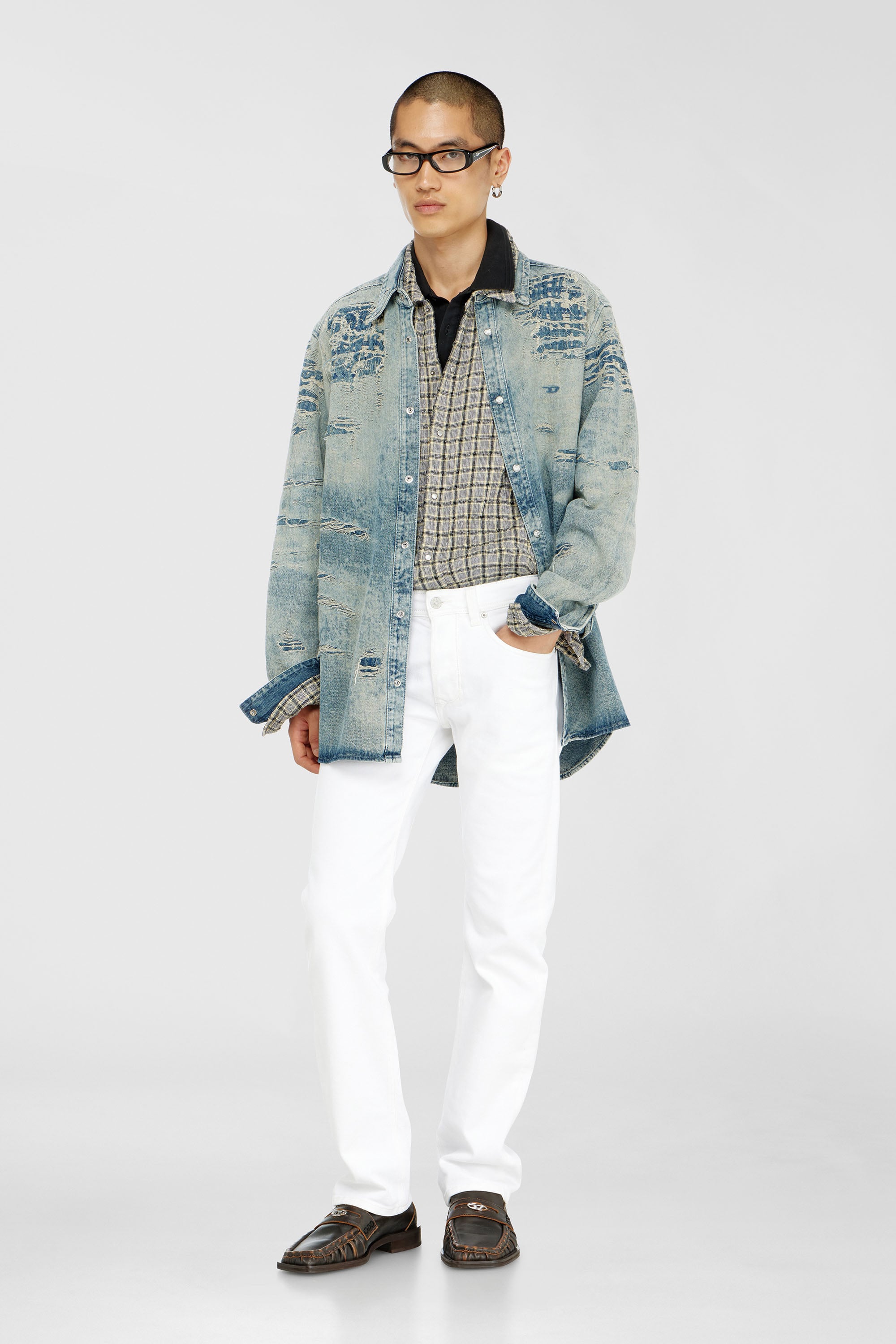 Diesel - Man's Regular Jeans 1985 Larkee 09K05, White - 1