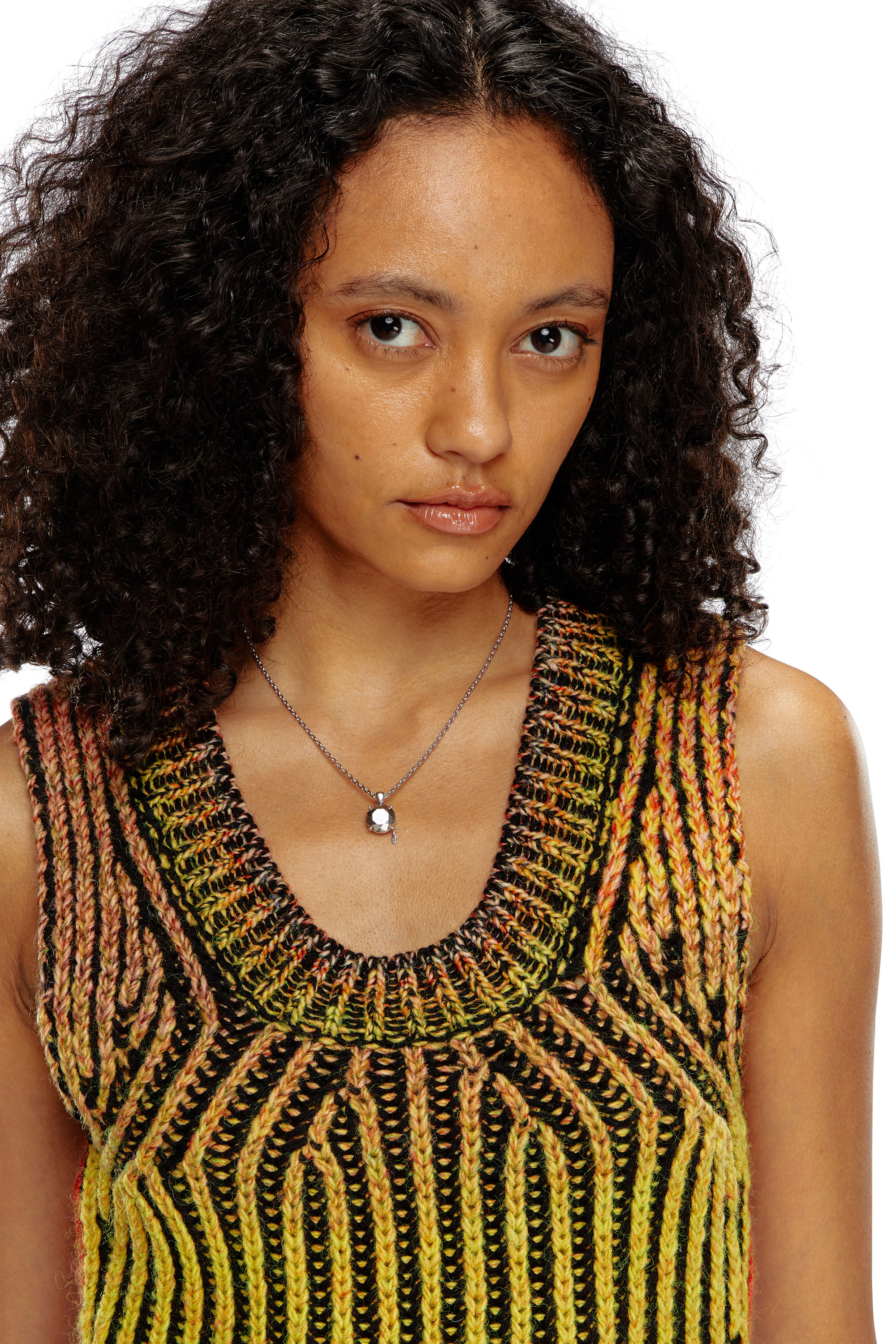 A.E.マルティ☆ファッションプレートーUN PEU D'OMBRE ENFIN Women's Ribbed dress with see-through effect | Blue | Diesel