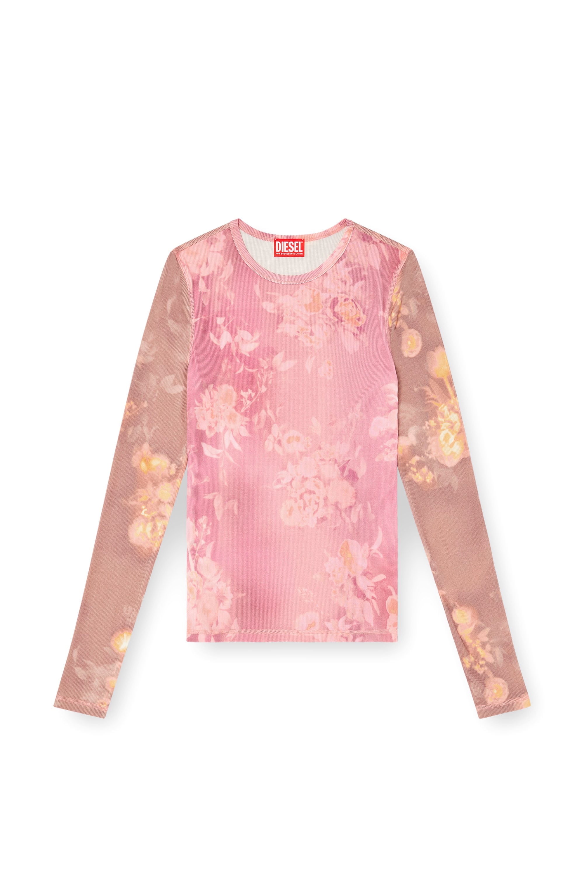Diesel - T-MOKY-LS, Top en jersey c&ocirc;tel&eacute; &agrave; motif floral Femme in ToBeDefined - 3