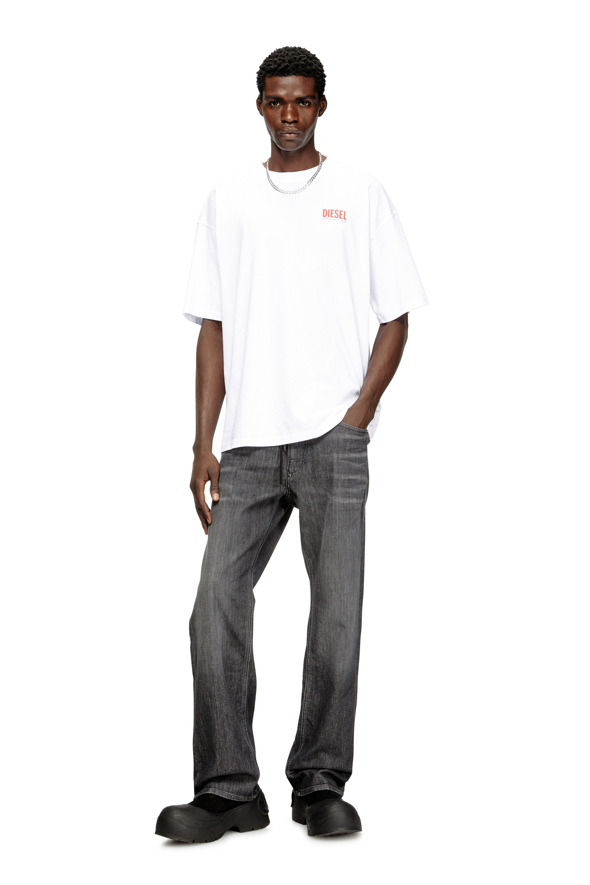 Diesel - T-BOXT-BISK, Male's Cotton T-shirt with Diesel Biscotto print in White - 1