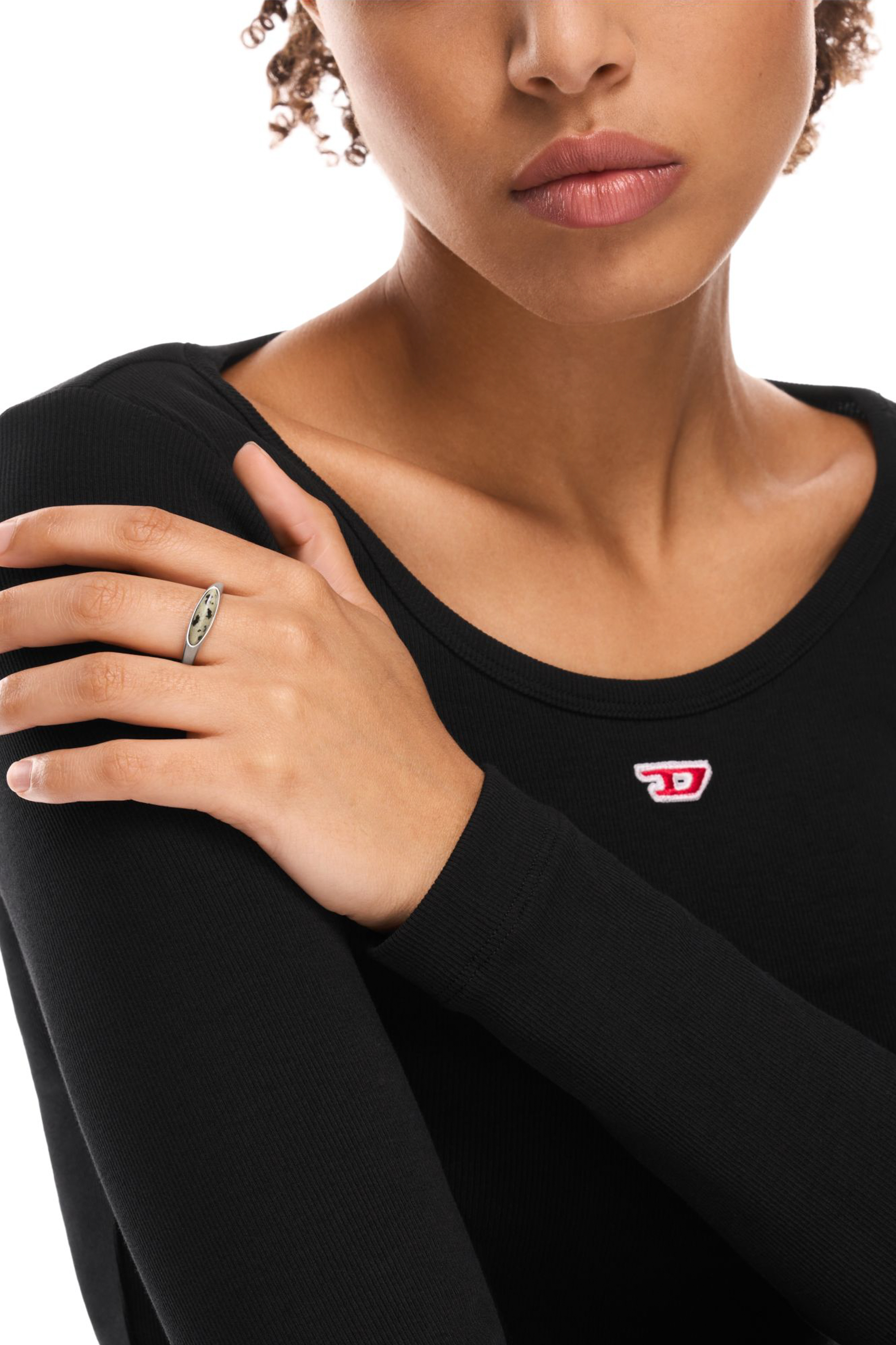 Diesel - DX167940 JEWELLERY, Anillo sello de acero inoxidable Unisex in Plateado - 4