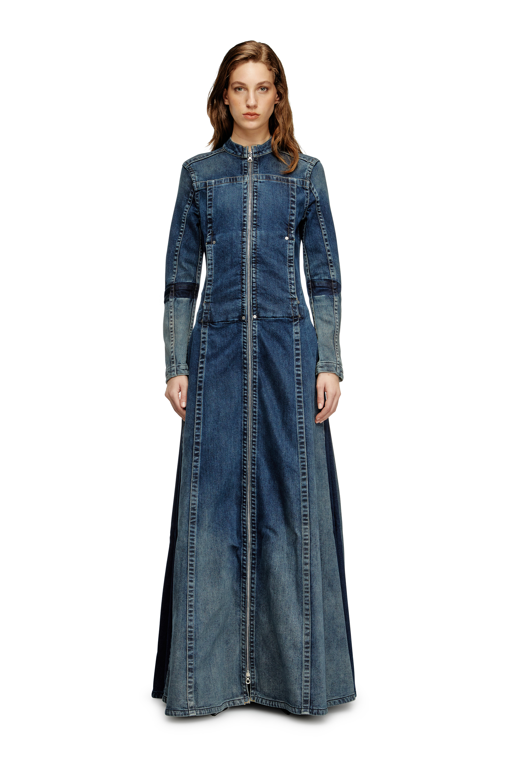 Diesel - DE-RO1-RE-FSG, Woman's Maxi dress in Rehab denim in Dark Blue - 3