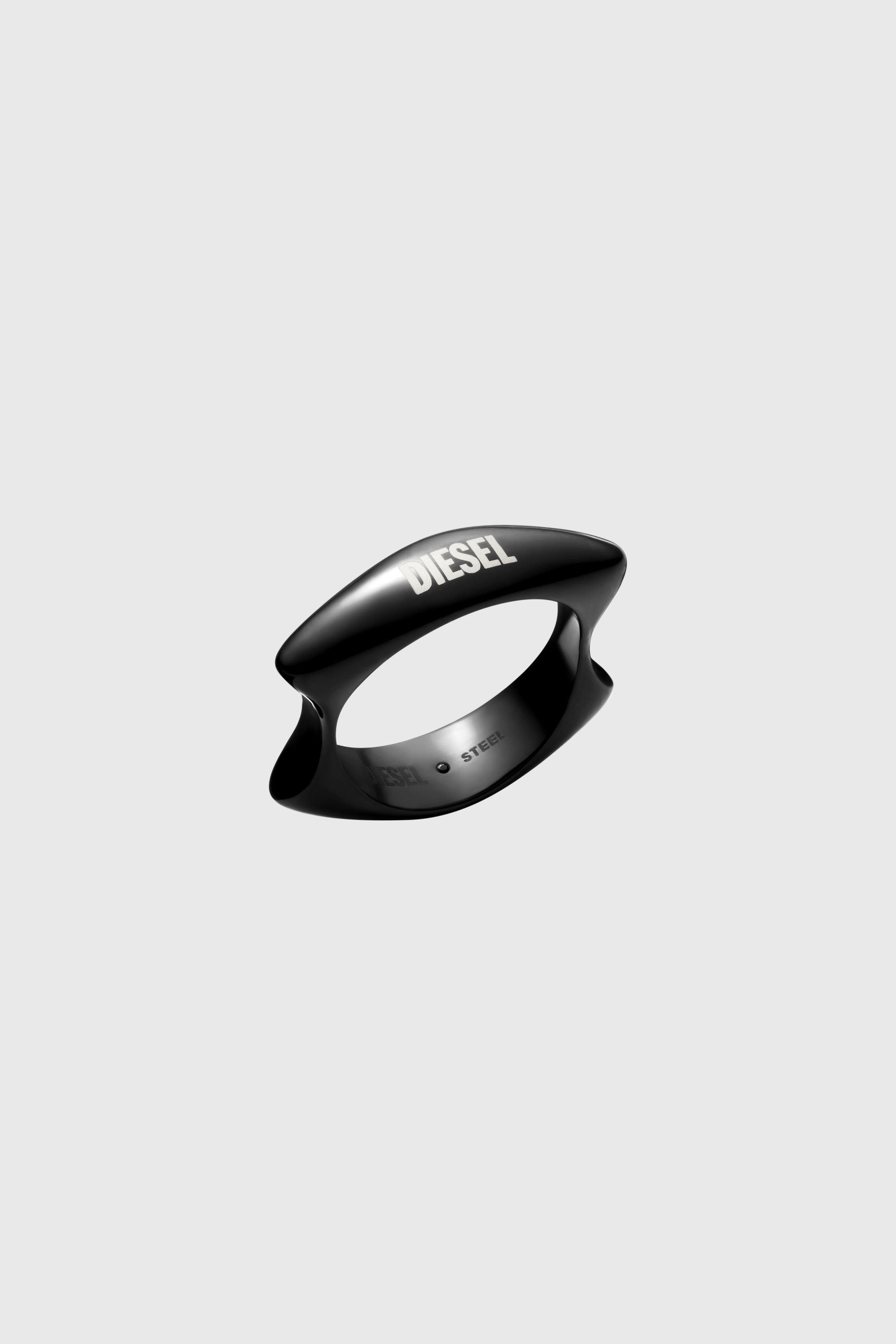 Diesel - DX1632001 JEWELLERY, Anillo de banda en acero inoxidable negro Unisex in Negro - 1