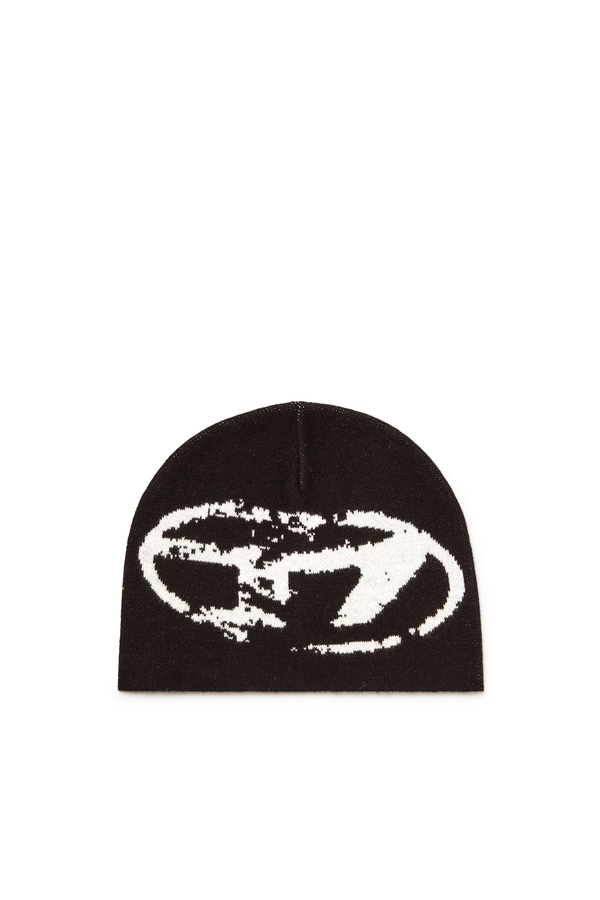 Diesel - K-APITAN, Unisex's Wool-blend beanie with Oval D logo in Black - 1