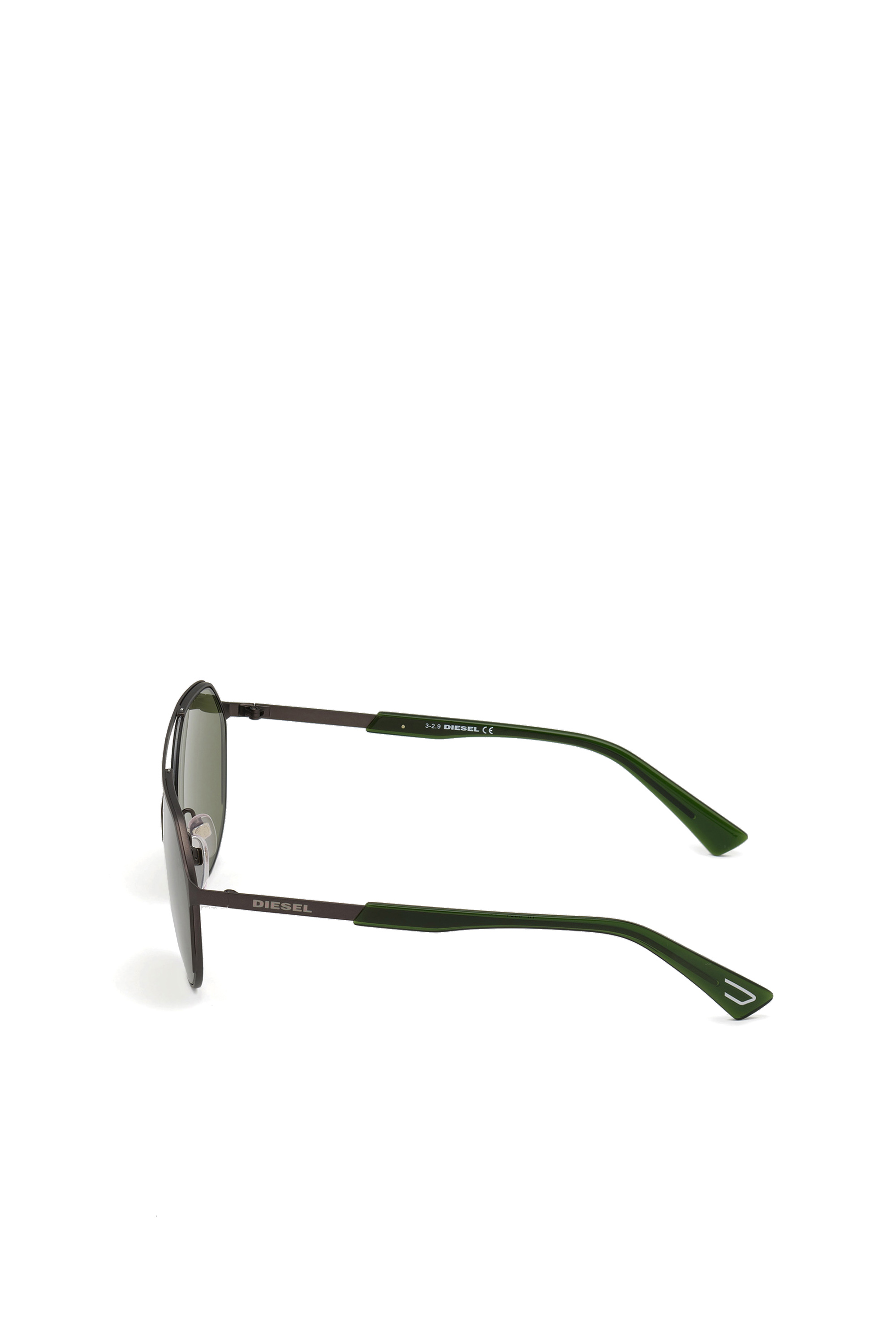 Diesel - DL0324, Man's Rounded metal glasses in Black/Green - 4