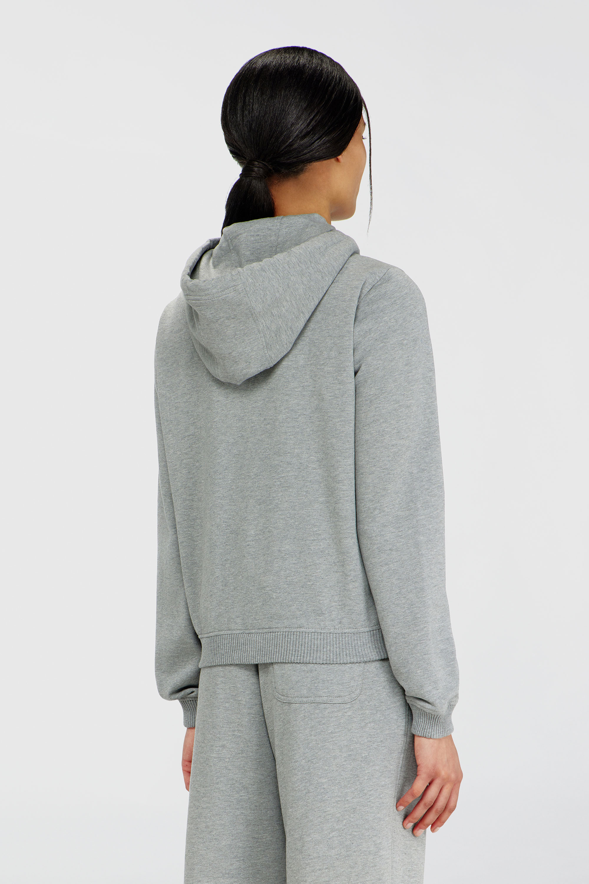 Diesel - HARRIET-D-CORE, Woman's Hoodie in peached cotton blend in Grey - 4