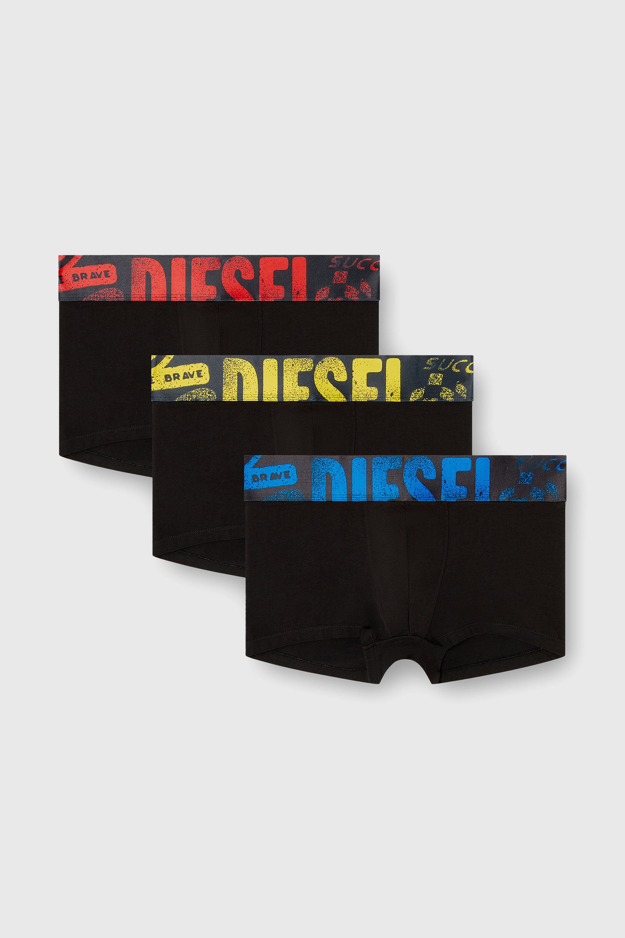 Diesel - UMBX-DAMIENTHREEPACK-5.5EL, Male's Three-pack of trunks with multicoloured logo in Multicolor/Black - 1