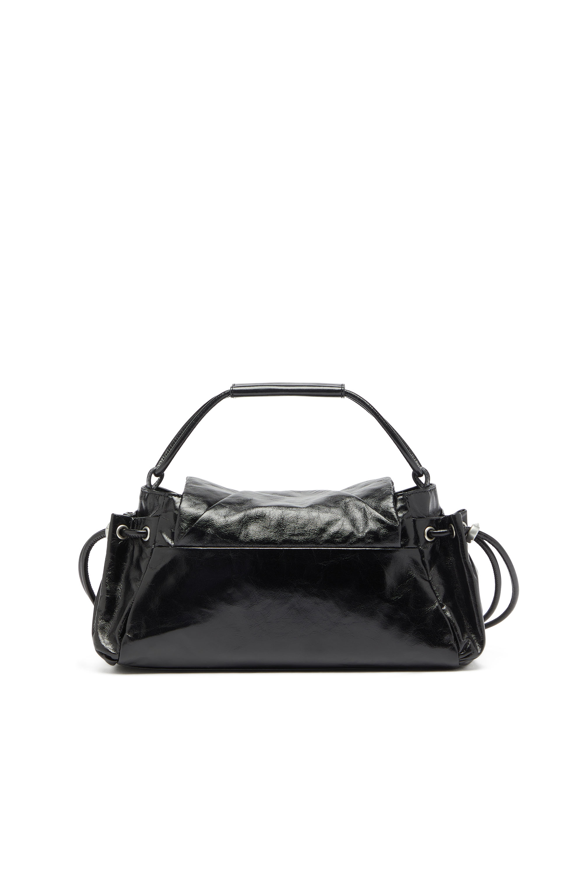 Diesel - SCRUNCH-D TOP HANDLE, Scrunch-D - Bolso de mano en piel brillante arrugada Mujer in Negro - 2