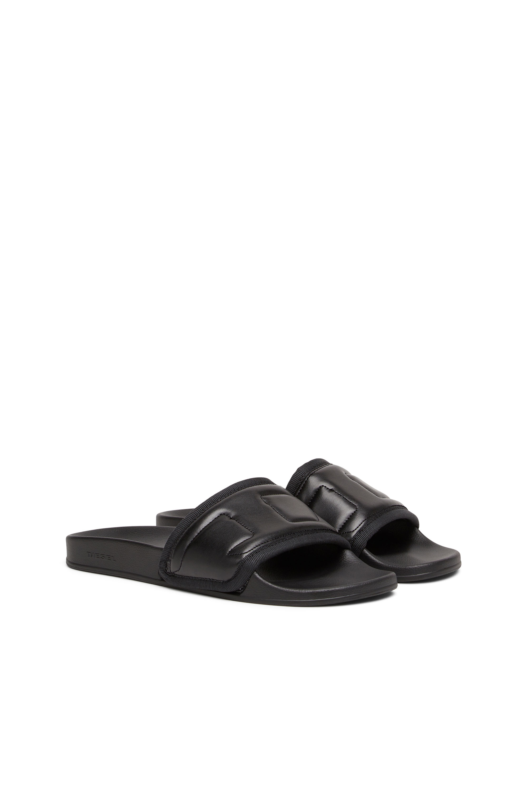 Diesel - SA-MAYEMI PUF X, Sa-Mayemi Puf X - Chanclas con logotipo D en relieve Unisex in Negro - 2
