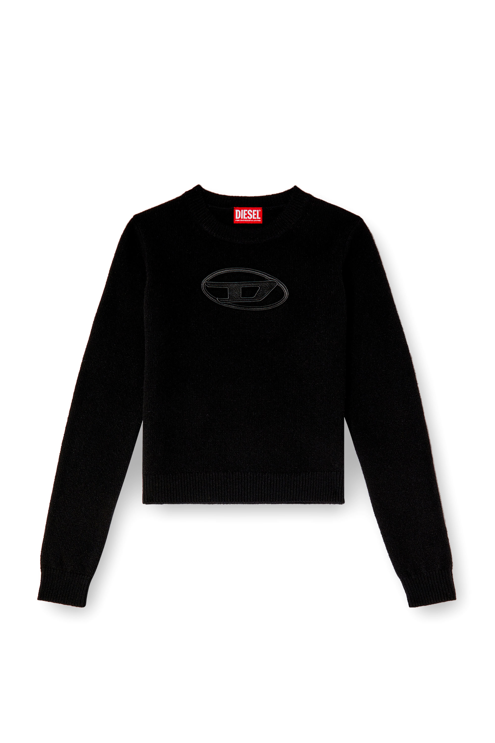 Diesel - M-AREESA-SLIM, Pull en mélange de cachemire avec logo cut-out Femme in Noir - 3
