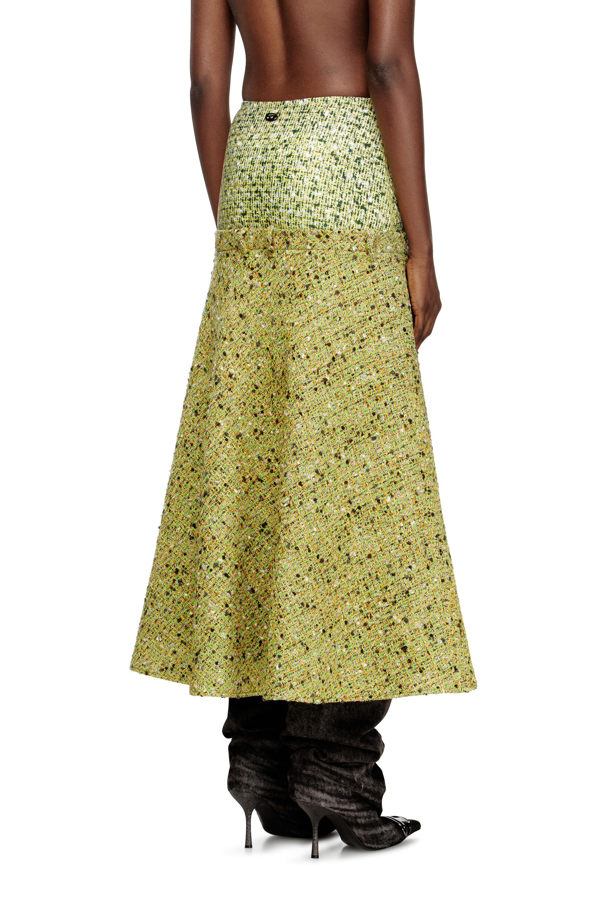 Diesel - O-GRACE-MIX, Jupe en bouclé avec taille en Lycra Femme in Vert - 4