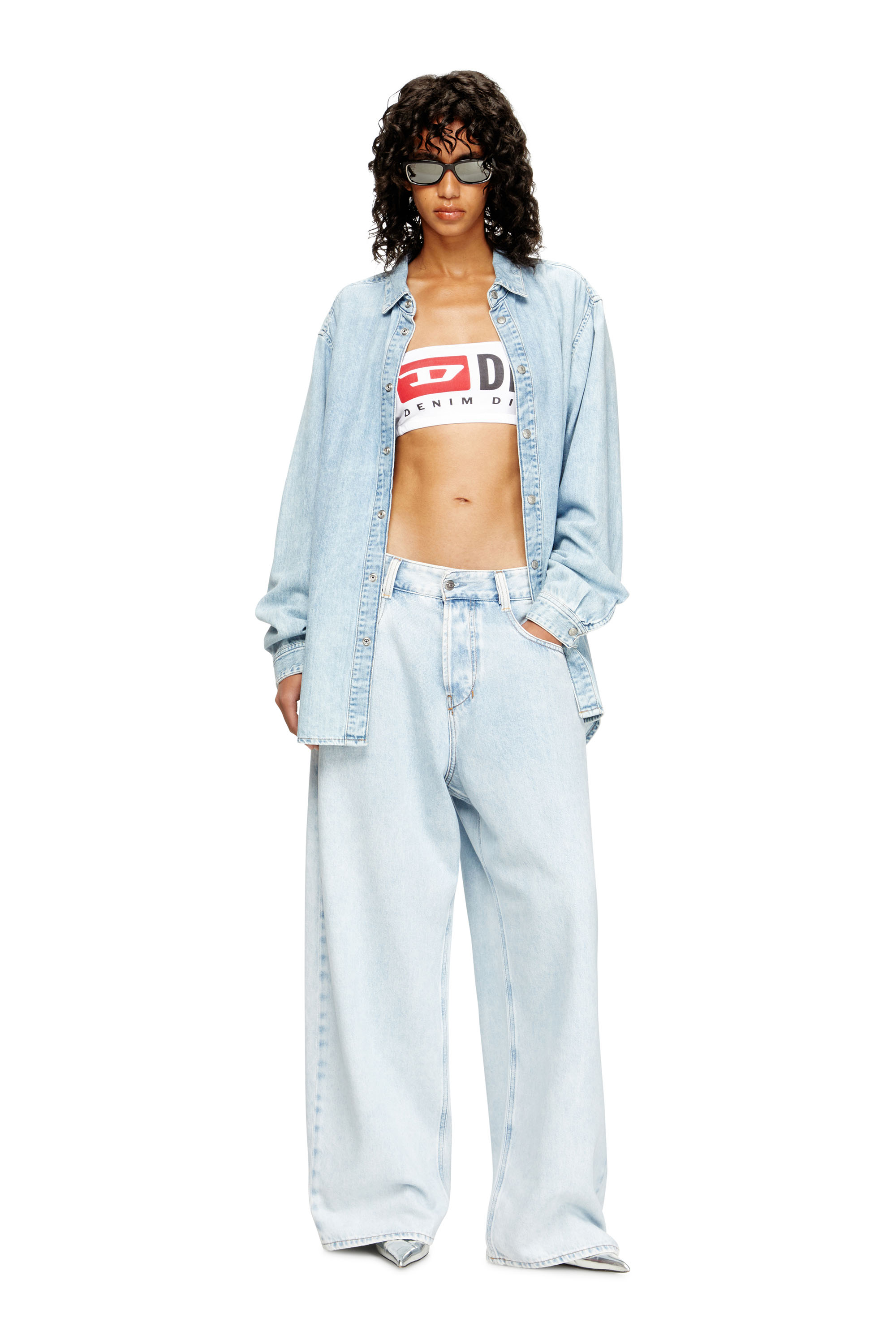 Diesel - UFSB-MELANIE, Sujetador sin tirantes con logotipo maxi Mujer in Blanco - 4