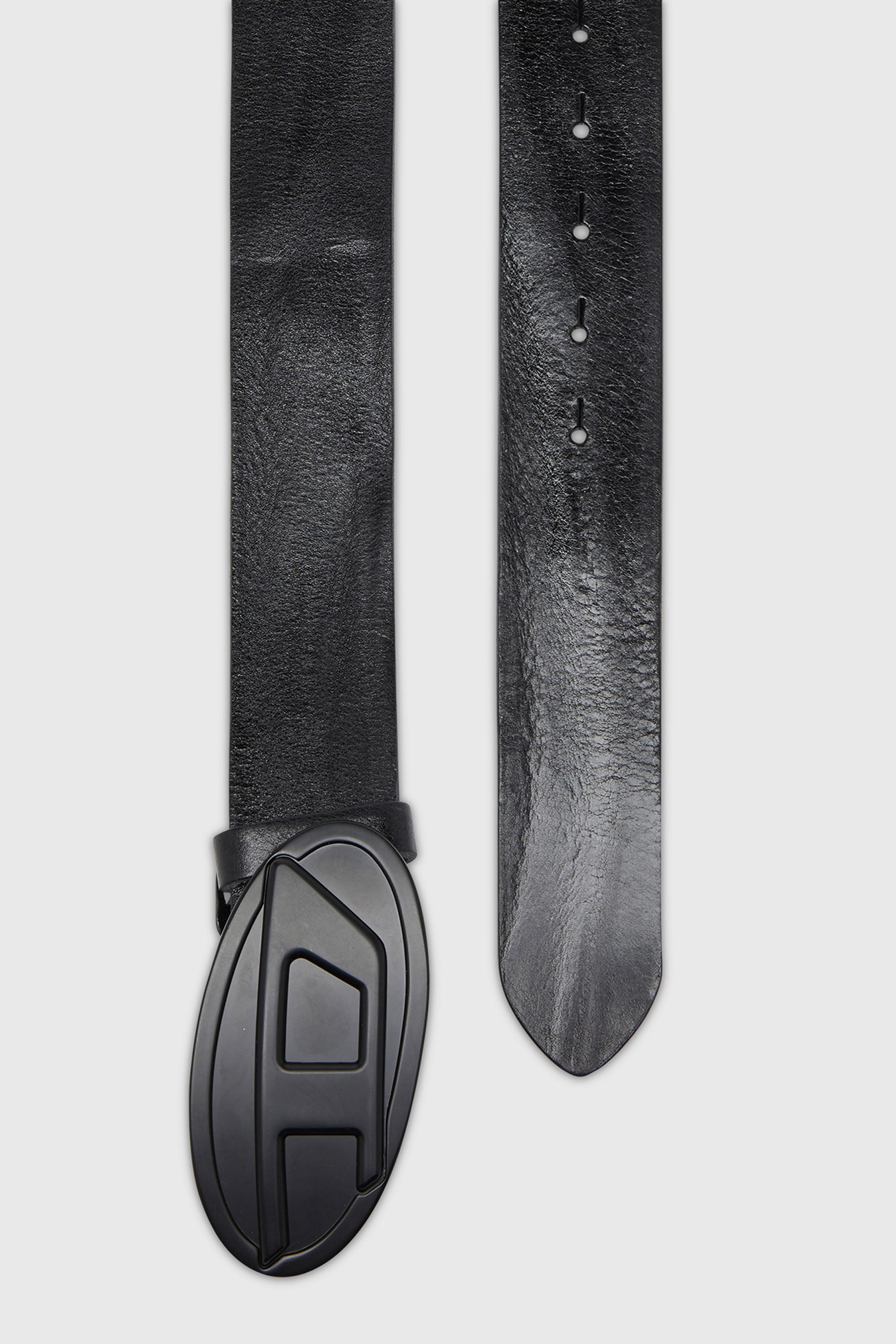 Diesel - B-1DR 2.0, Ceinture de 4 cm en cuir cir&eacute; Homme in Noir - 2