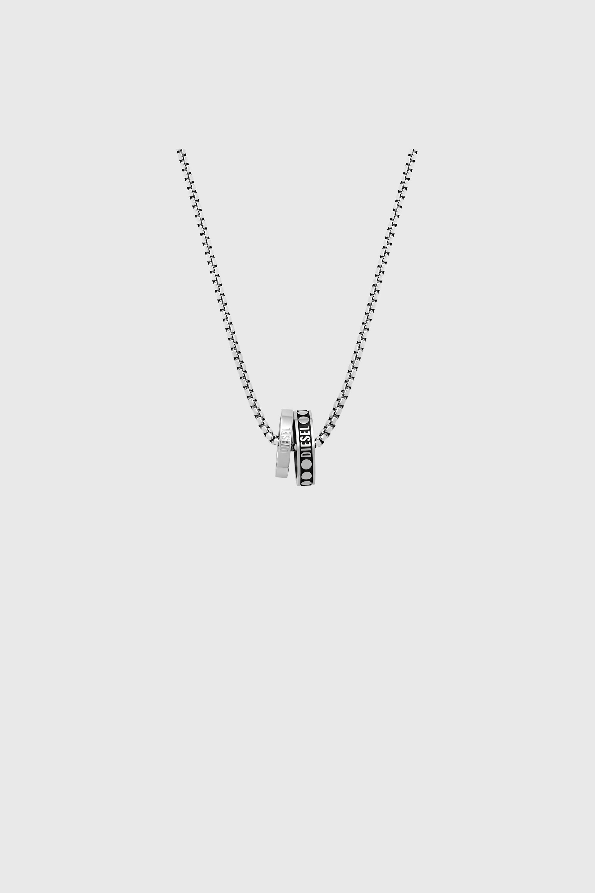 DIESEL リング　ペンダント ネックレス　DX1168 DX1168 Man: Stainless Steel Double Pendant Necklace | Diesel