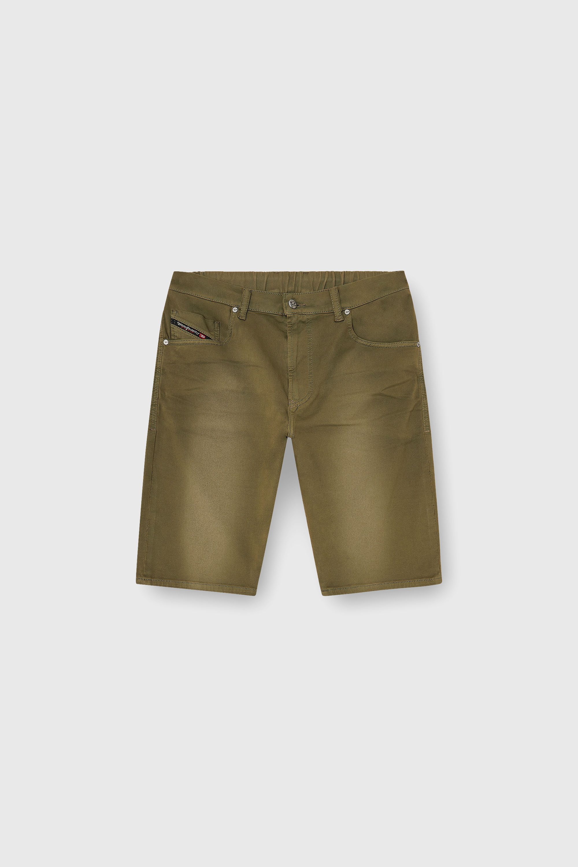 Diesel - 2033 D-KROOLEY-SHORT-BW JOGG, Male's Slim shorts in coloured denim in Military Green - 2