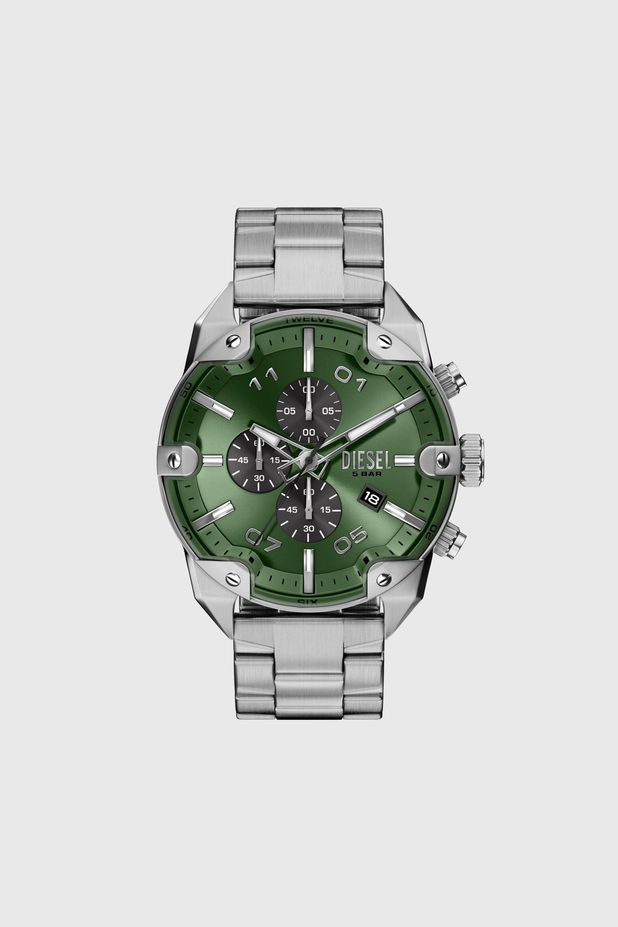 Diesel - DZ4712 WATCH, Reloj Spiked de acero inoxidable con pinchos Hombre in Plateado - 1