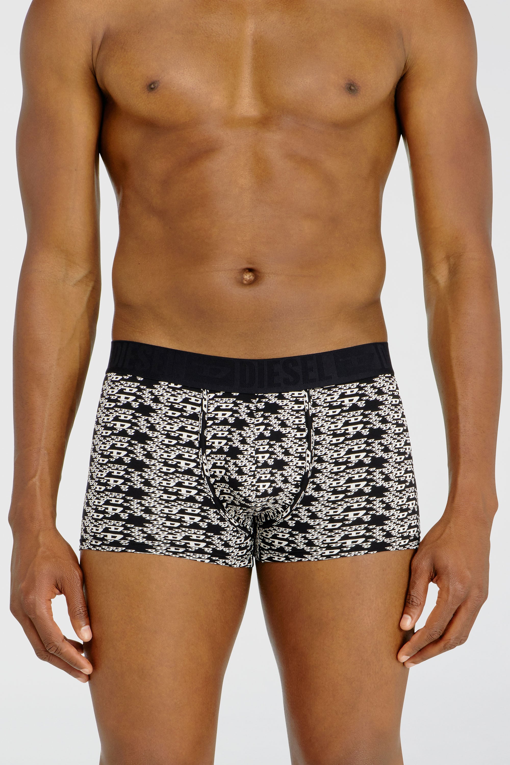 Diesel - MIKE-D-CORE-3PACK, Male's Set of three stretch cotton trunks with all-over print in Black/White - 1