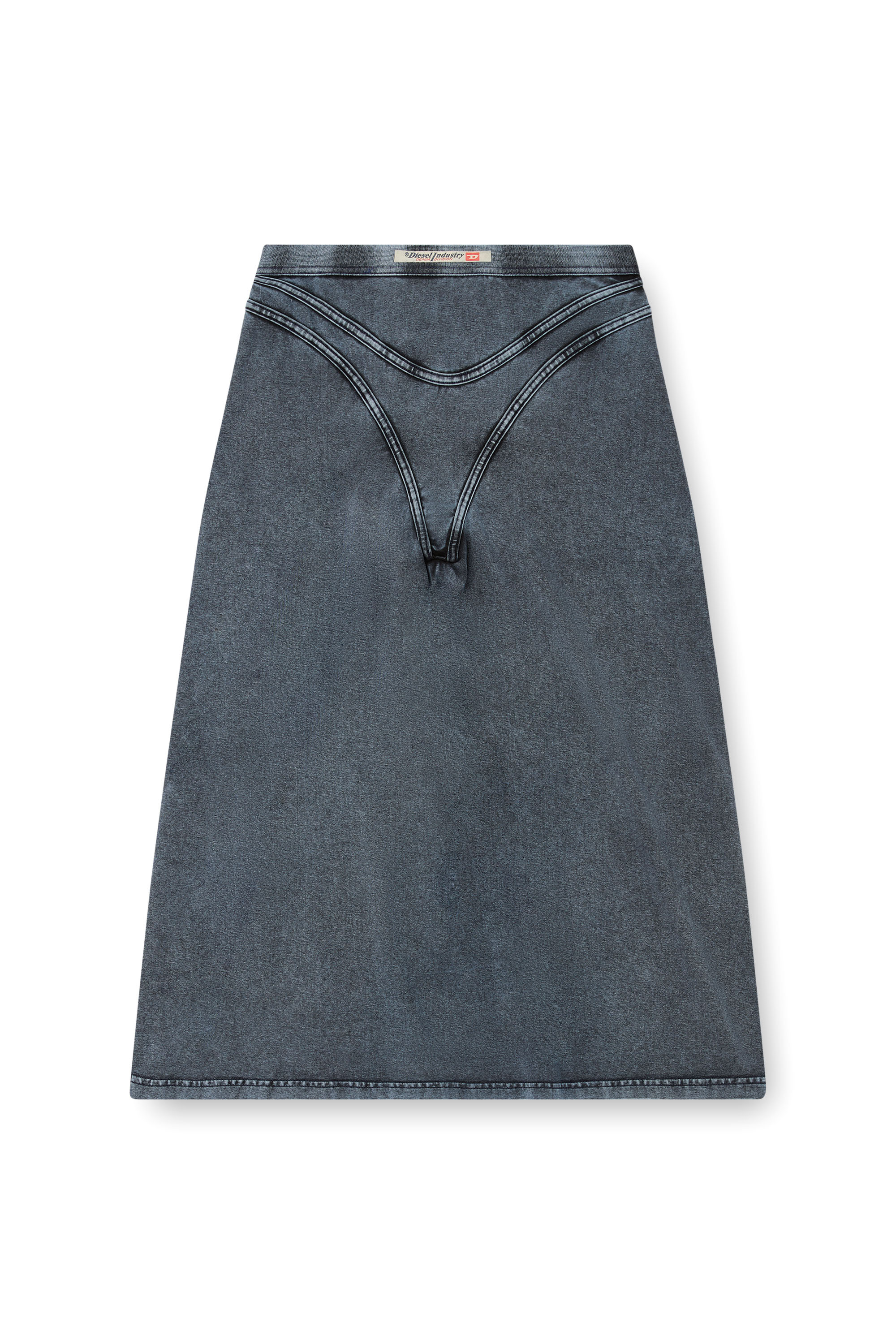 O-ALLINE, Dark Blue Diesel - O-ALLINE, Female's Midi skirt in denim-look jersey in Dark Blue - 2