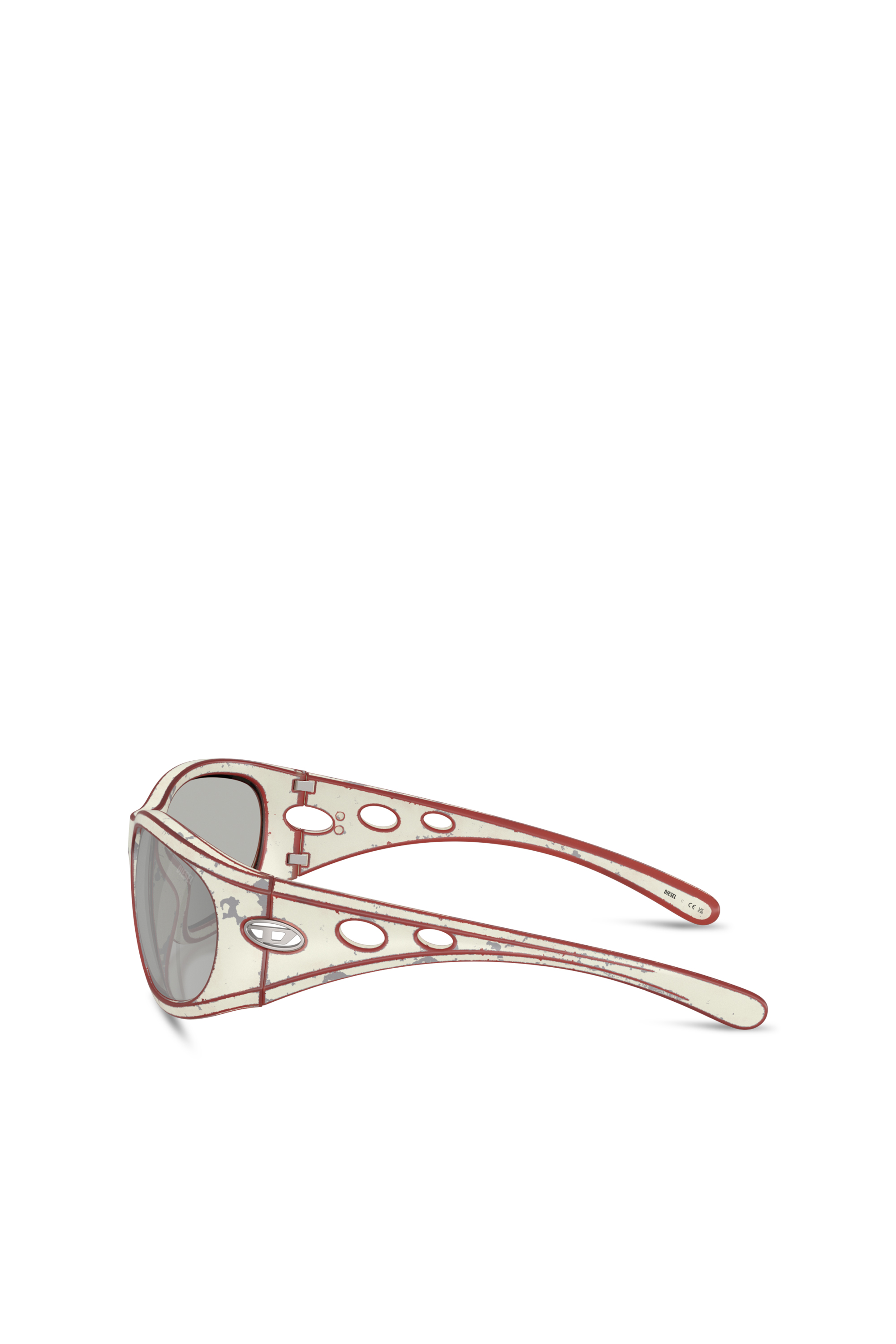 Diesel - 0DL3012U, Unisex's Rectangle sunglasses in Yellow/Red - 3