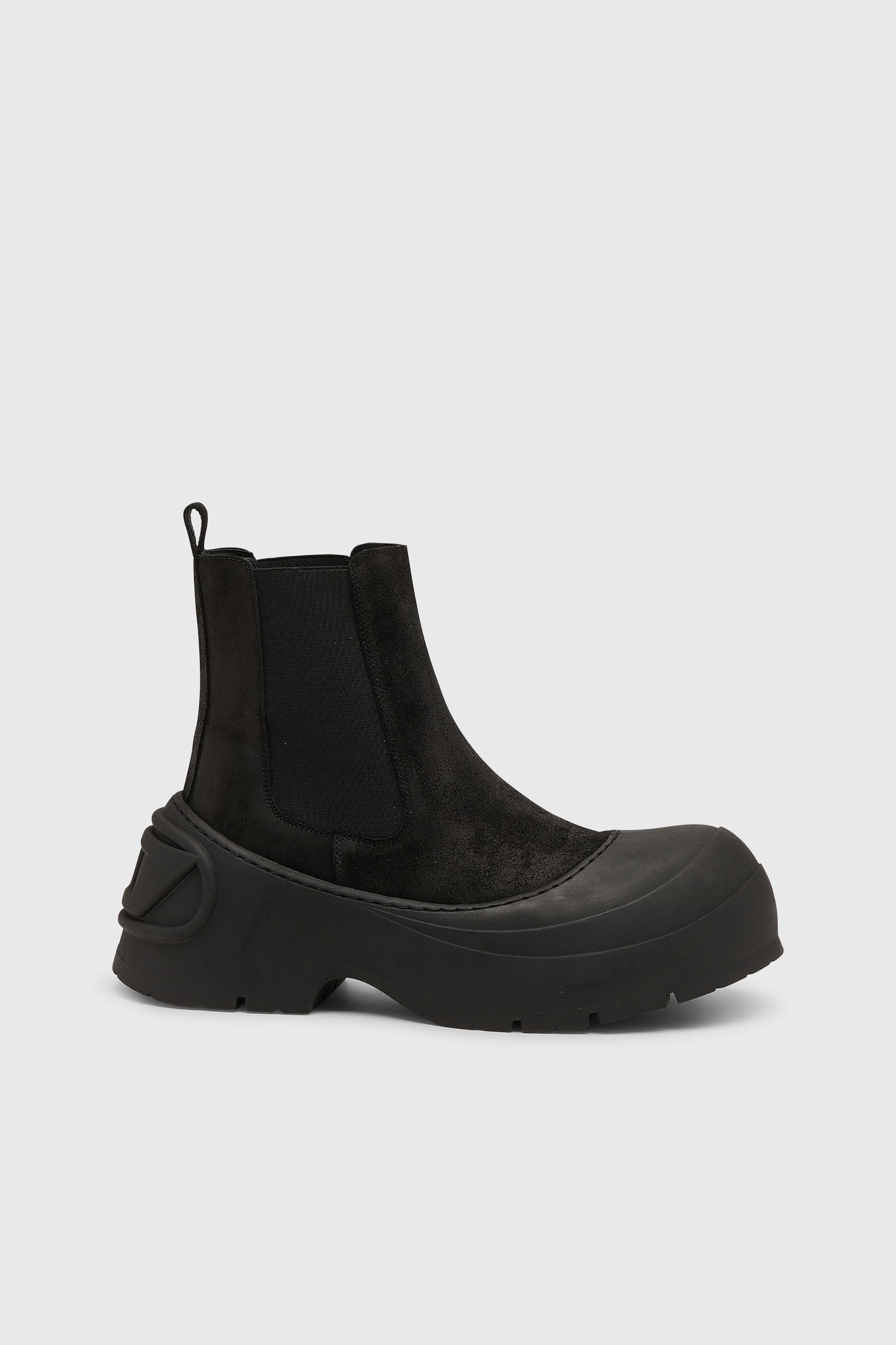 Diesel - D-DONALD BEATLE, Man's D-Donald-Chelsea boots in waxed suede and rubber in Black - 1