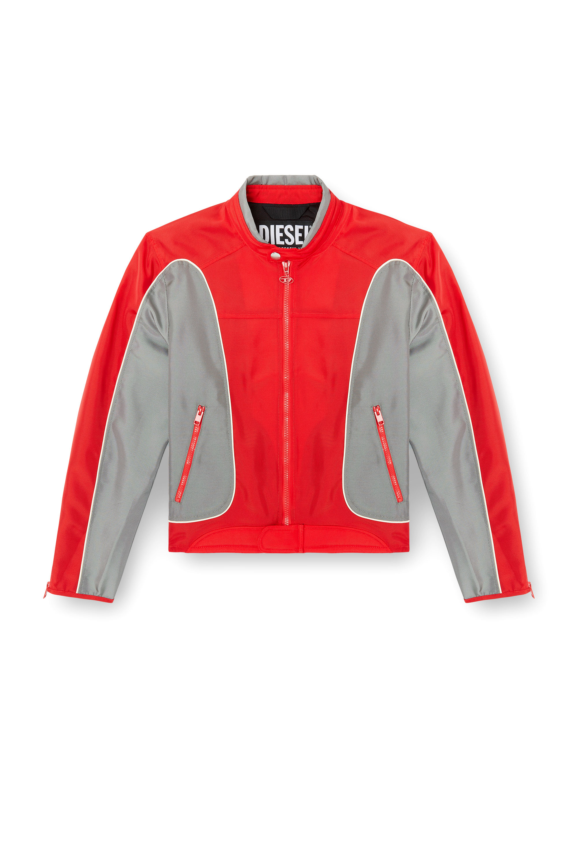 Diesel - J-BLINK-A, Veste biker color-block avec passepoil Homme in Polychrome - 3