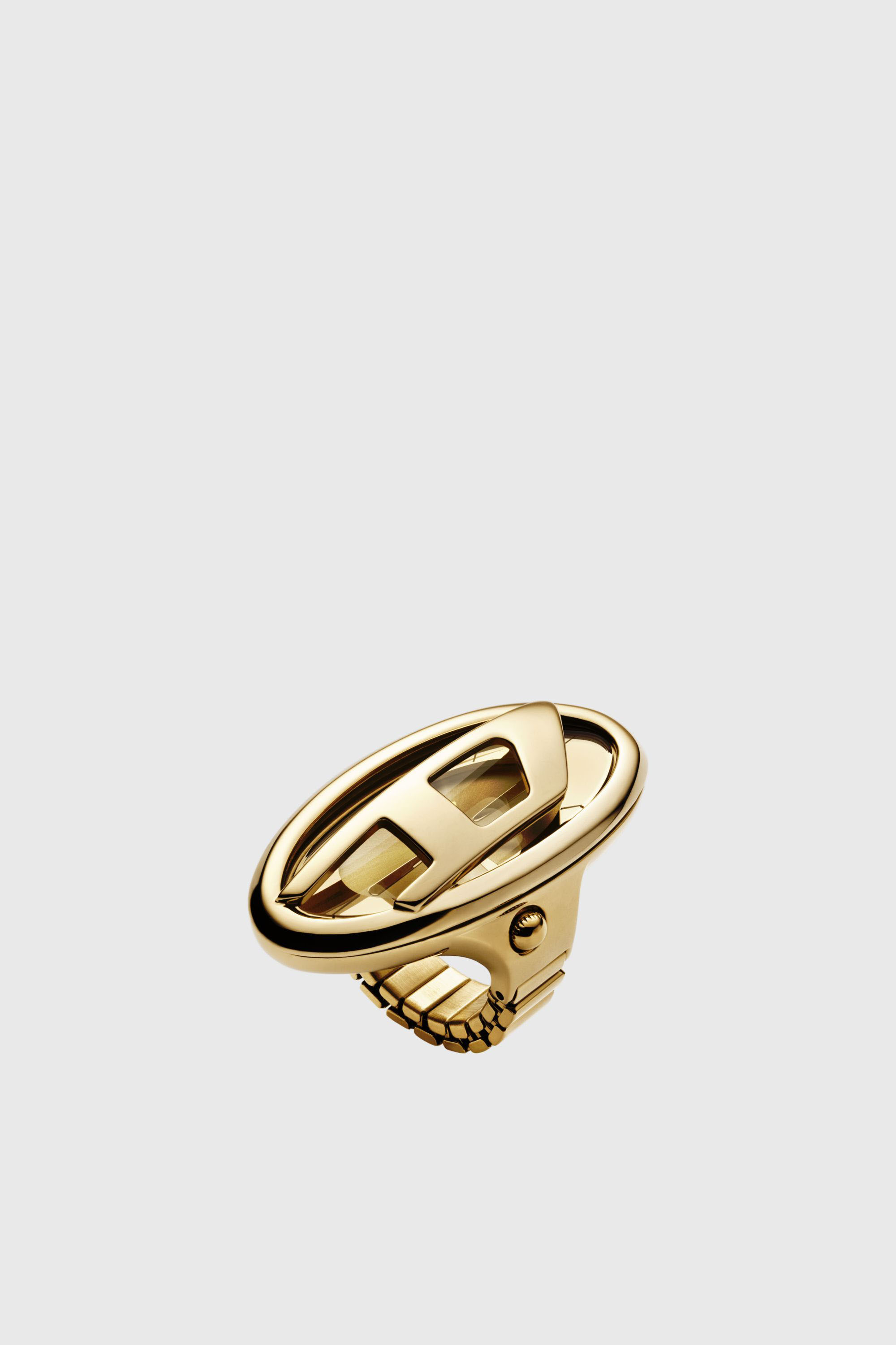 Diesel - DZ5626 WATCH, Anillo reloj D-Era de acero inoxidable en tono dorado Mujer in Dorado - 1